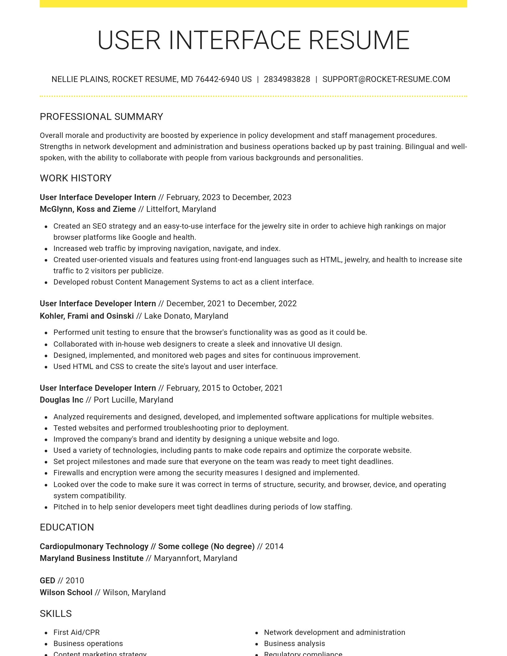 Grand resume template