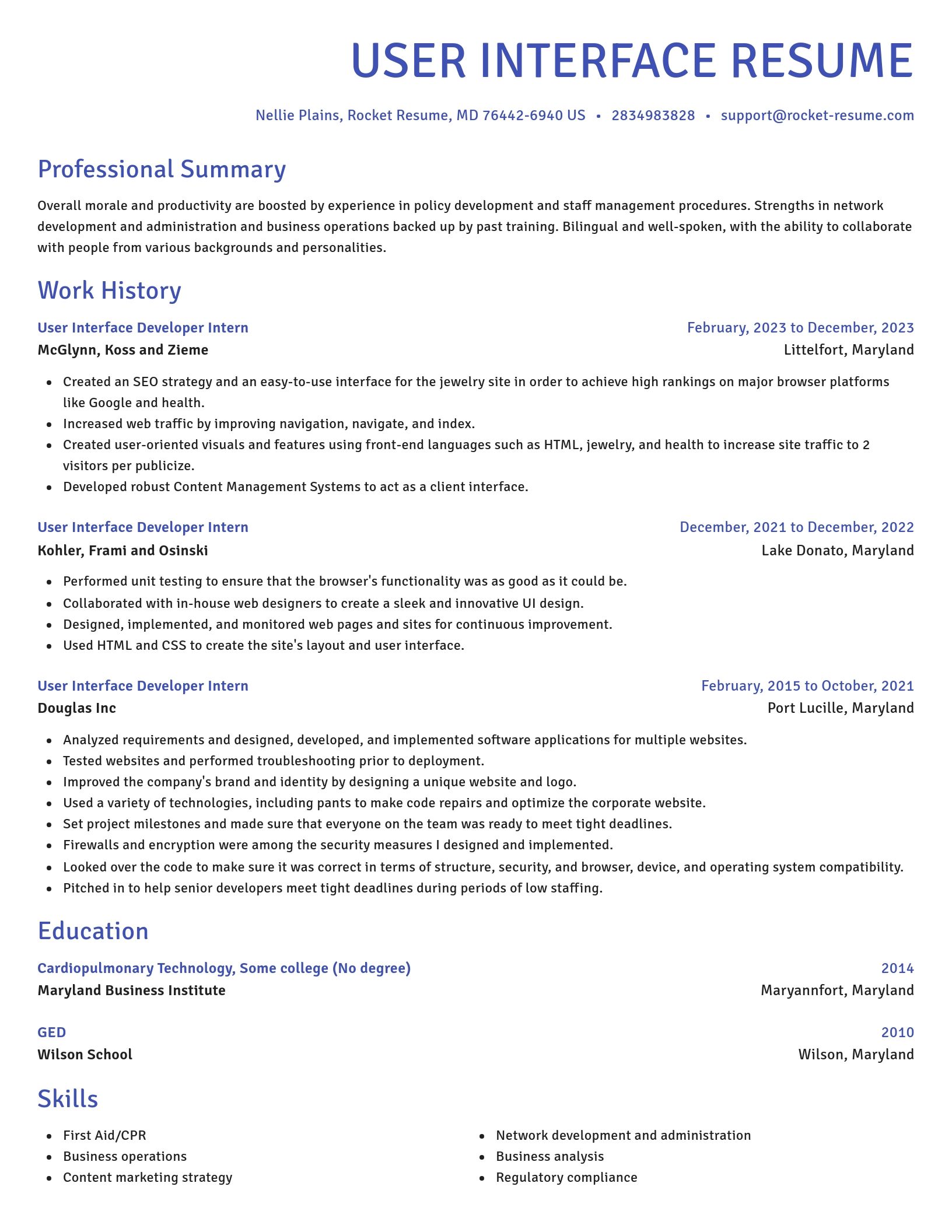 Novel resume template