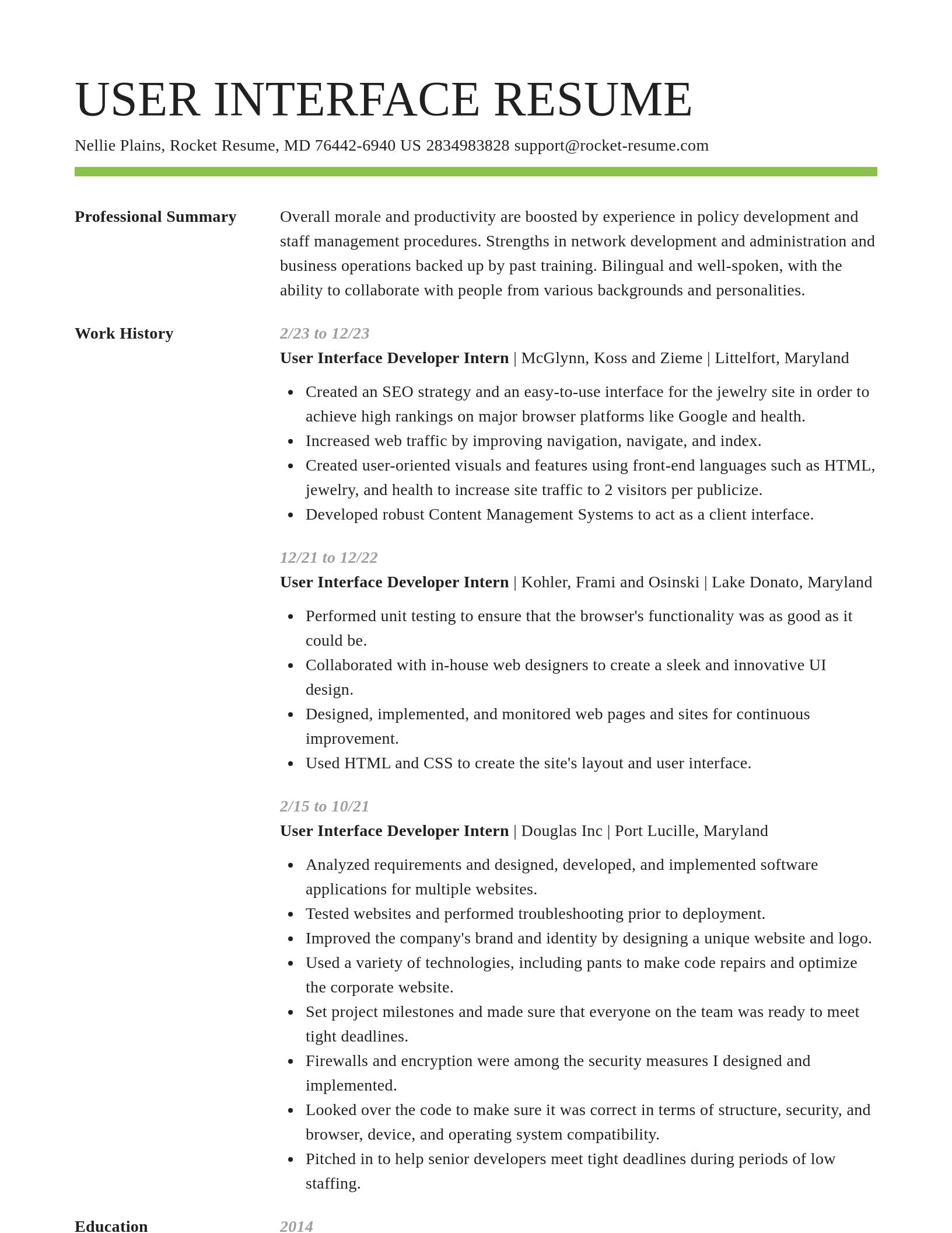 Smart resume template