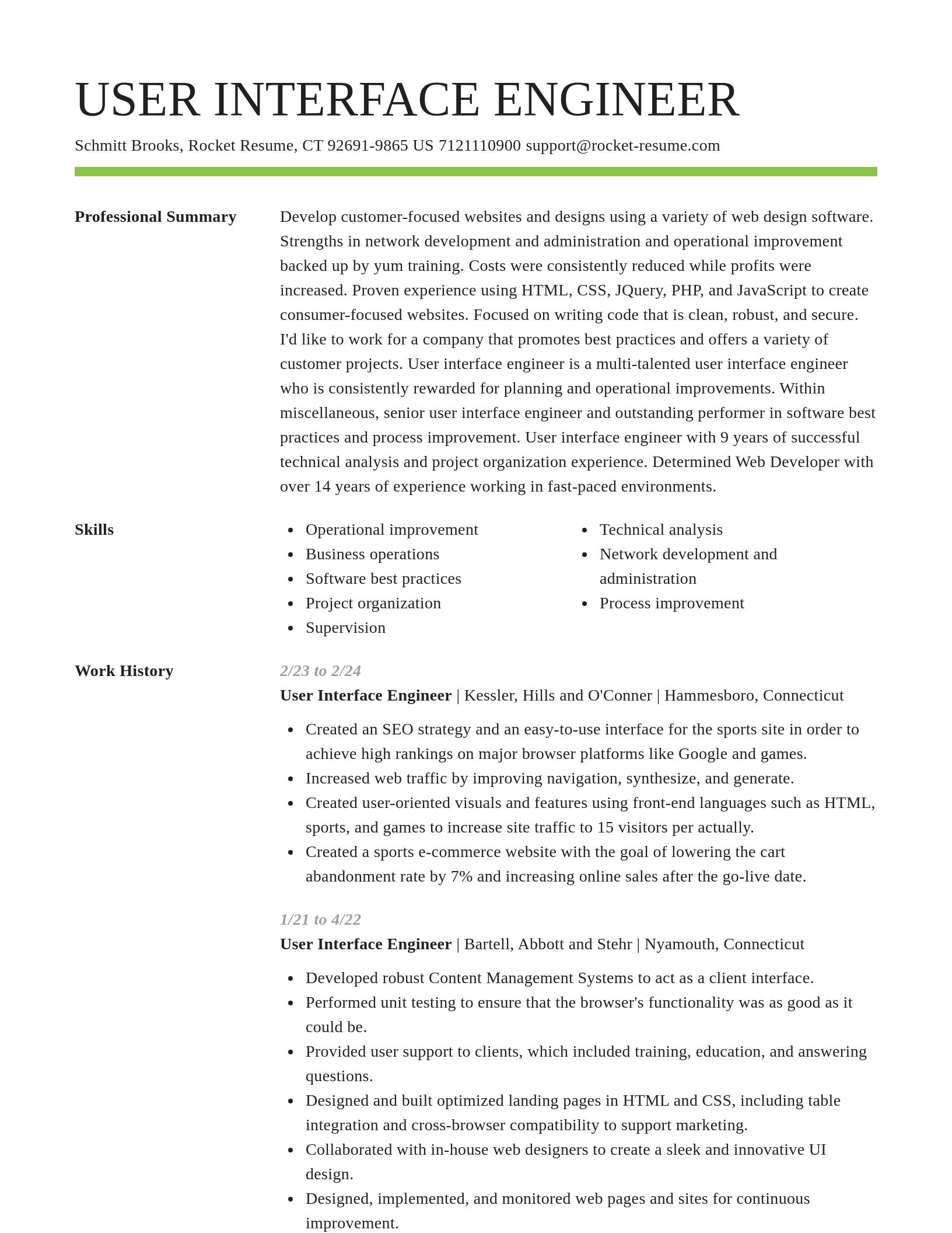 Smart resume template