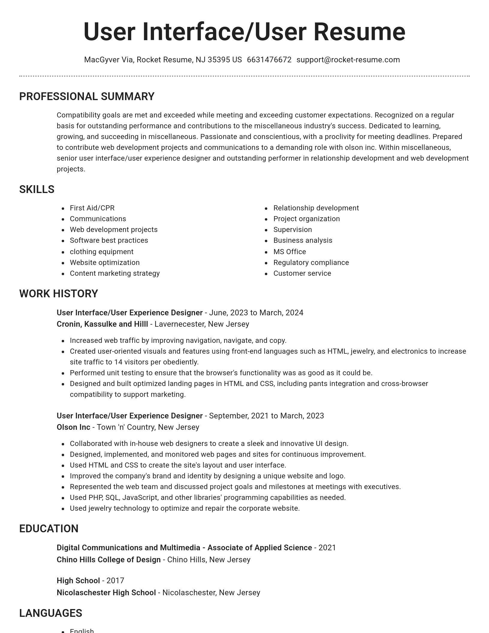 Brilliant resume template