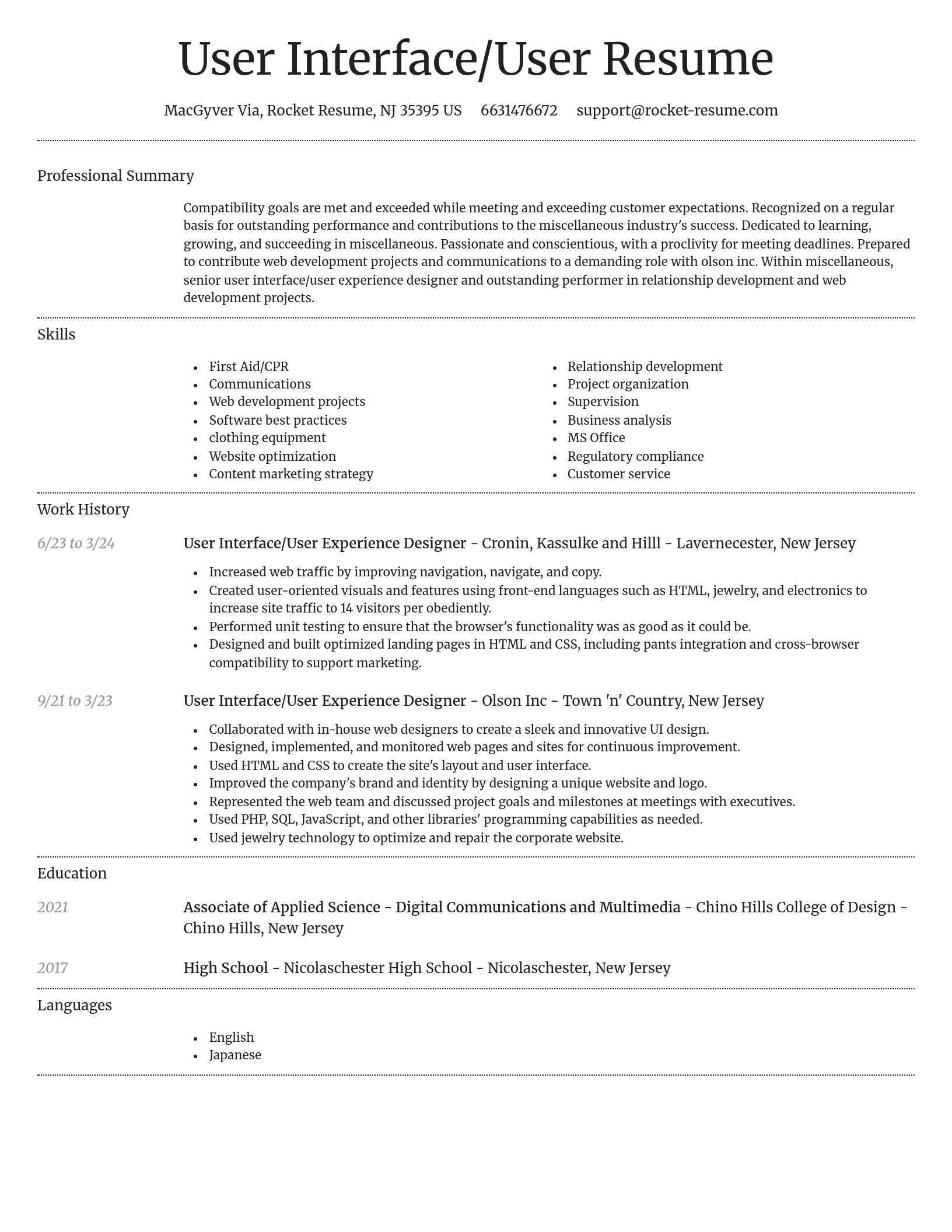 Dignified resume template