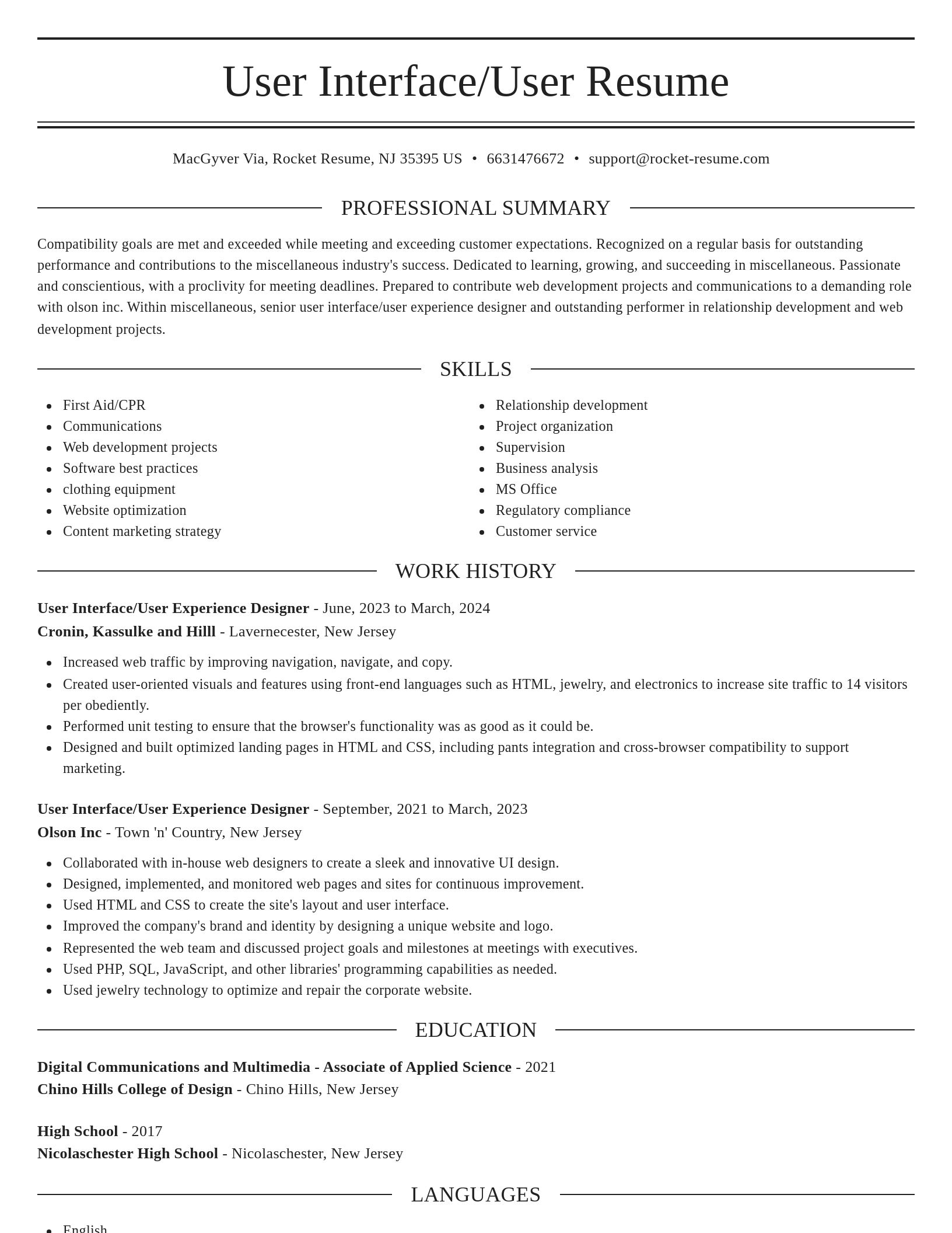 Elegant resume template