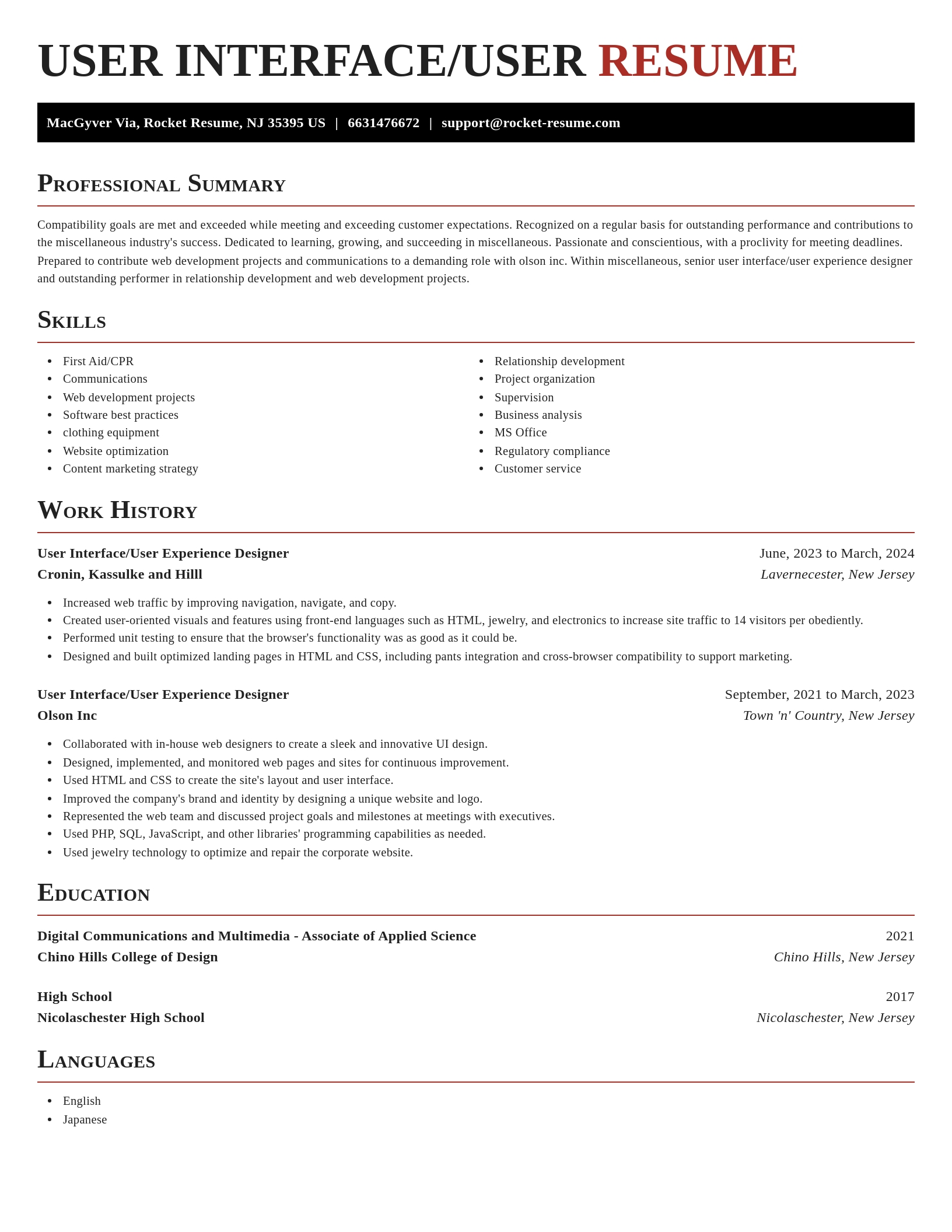 Exquisite resume template