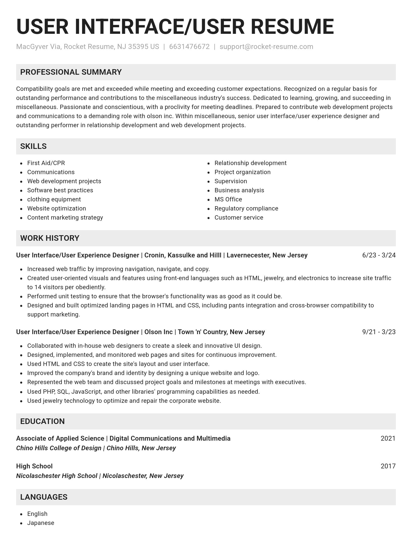 Genius resume template
