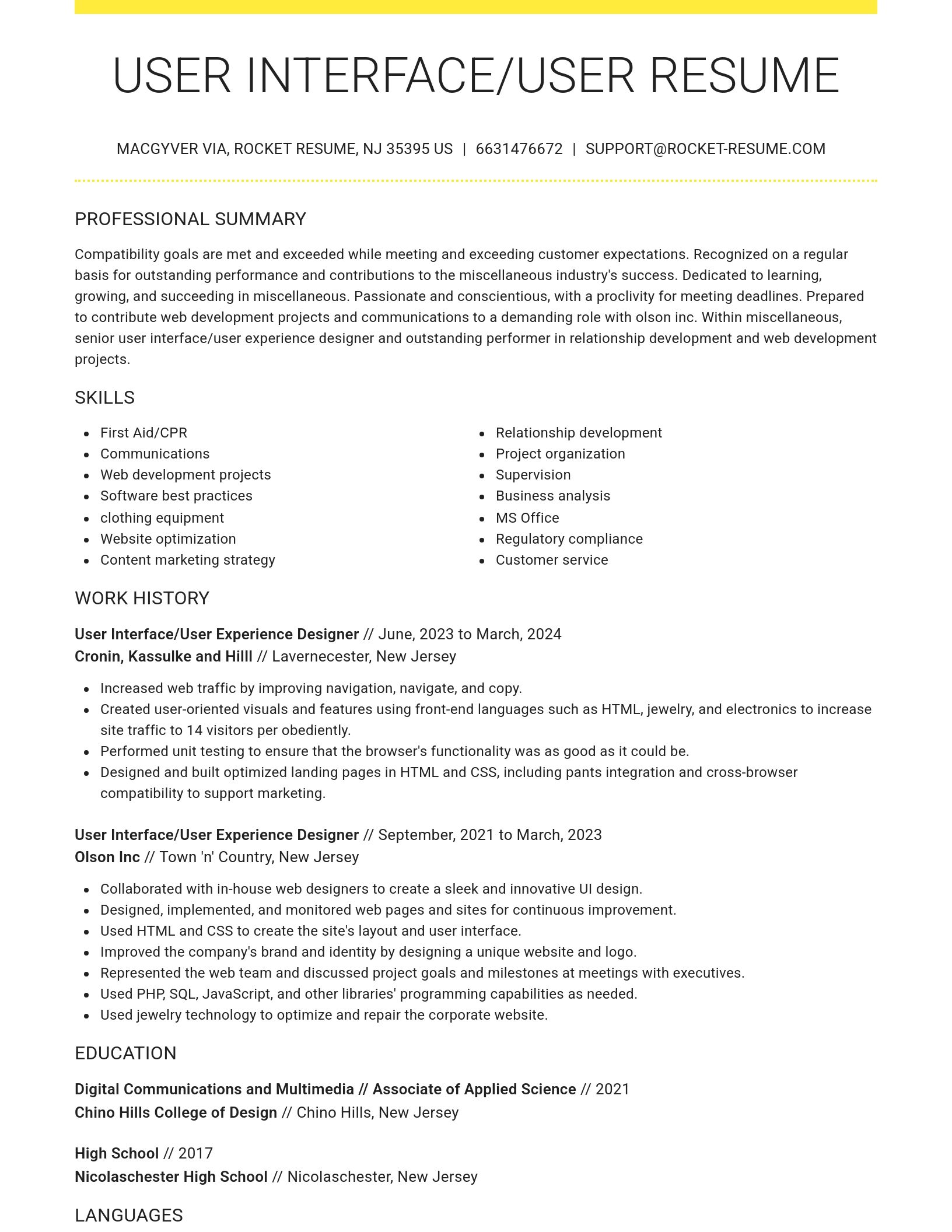 Grand resume template
