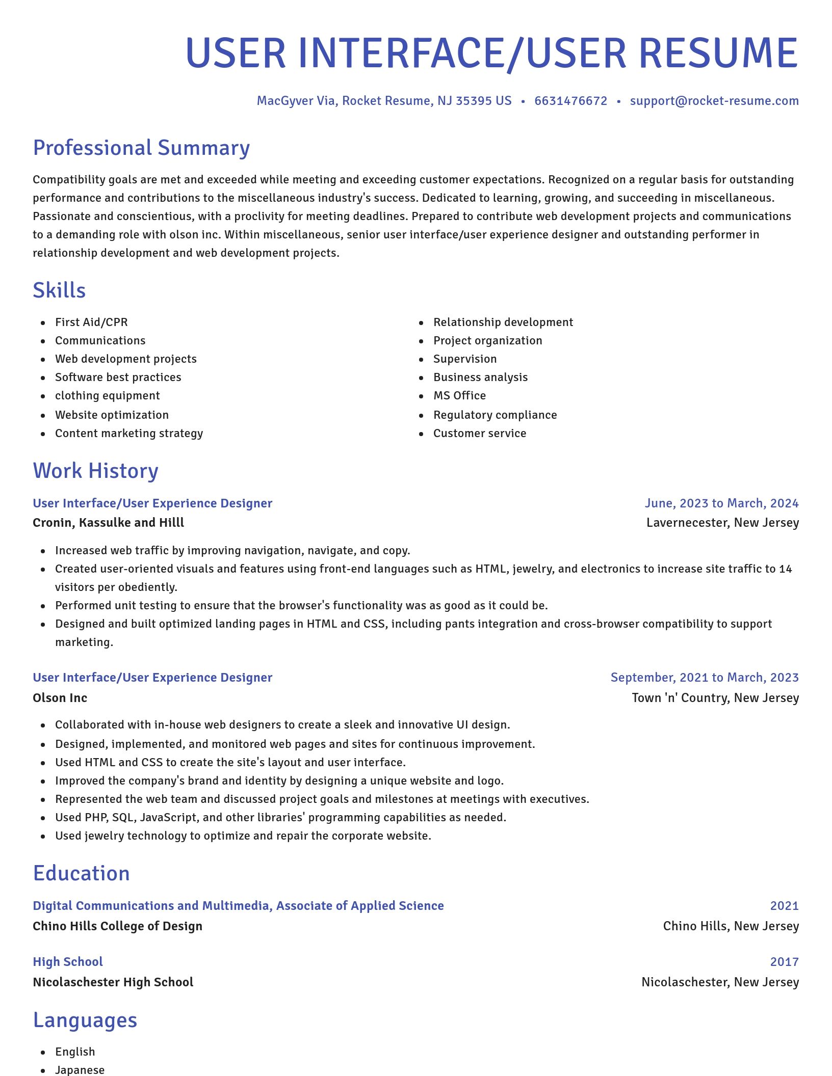 Novel resume template