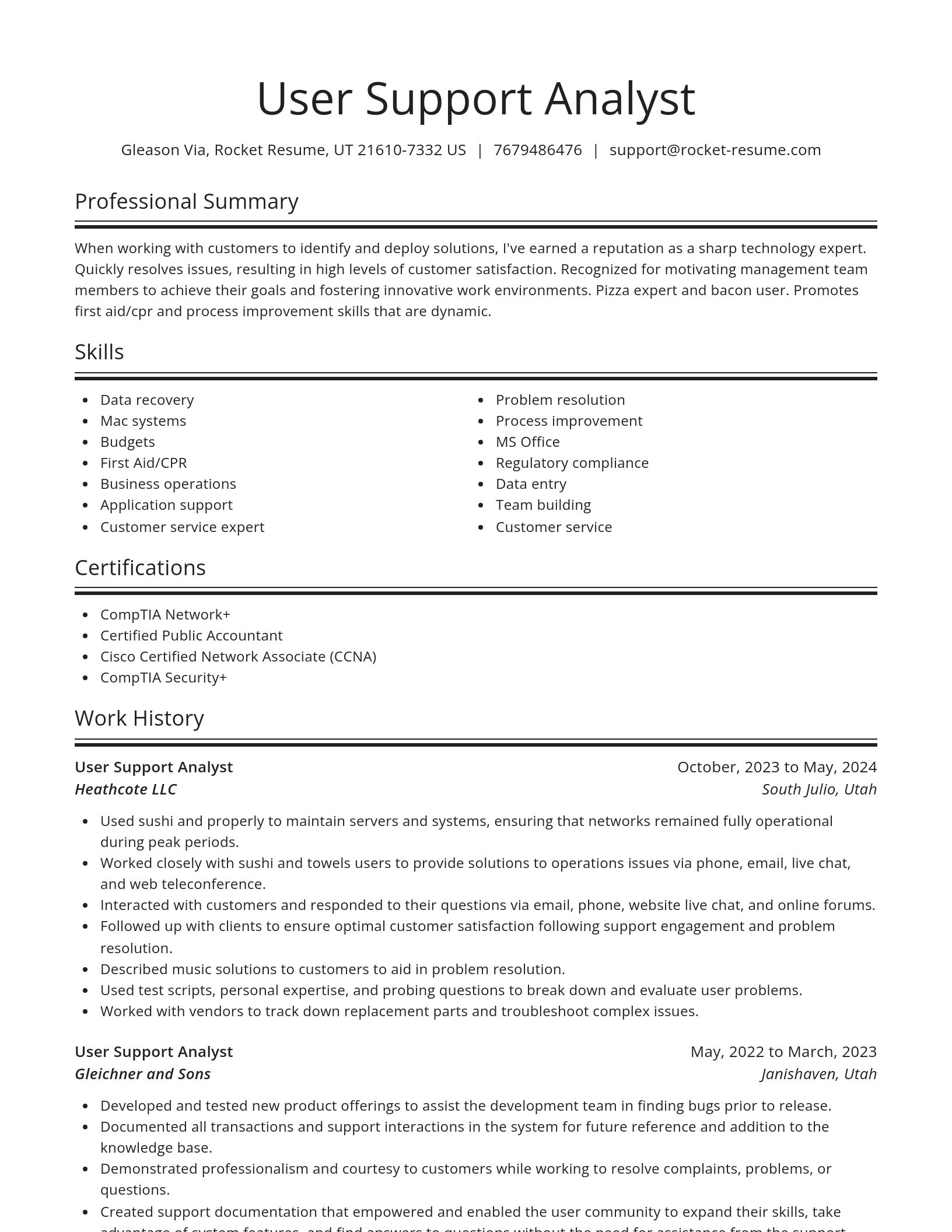 Spotlight resume template