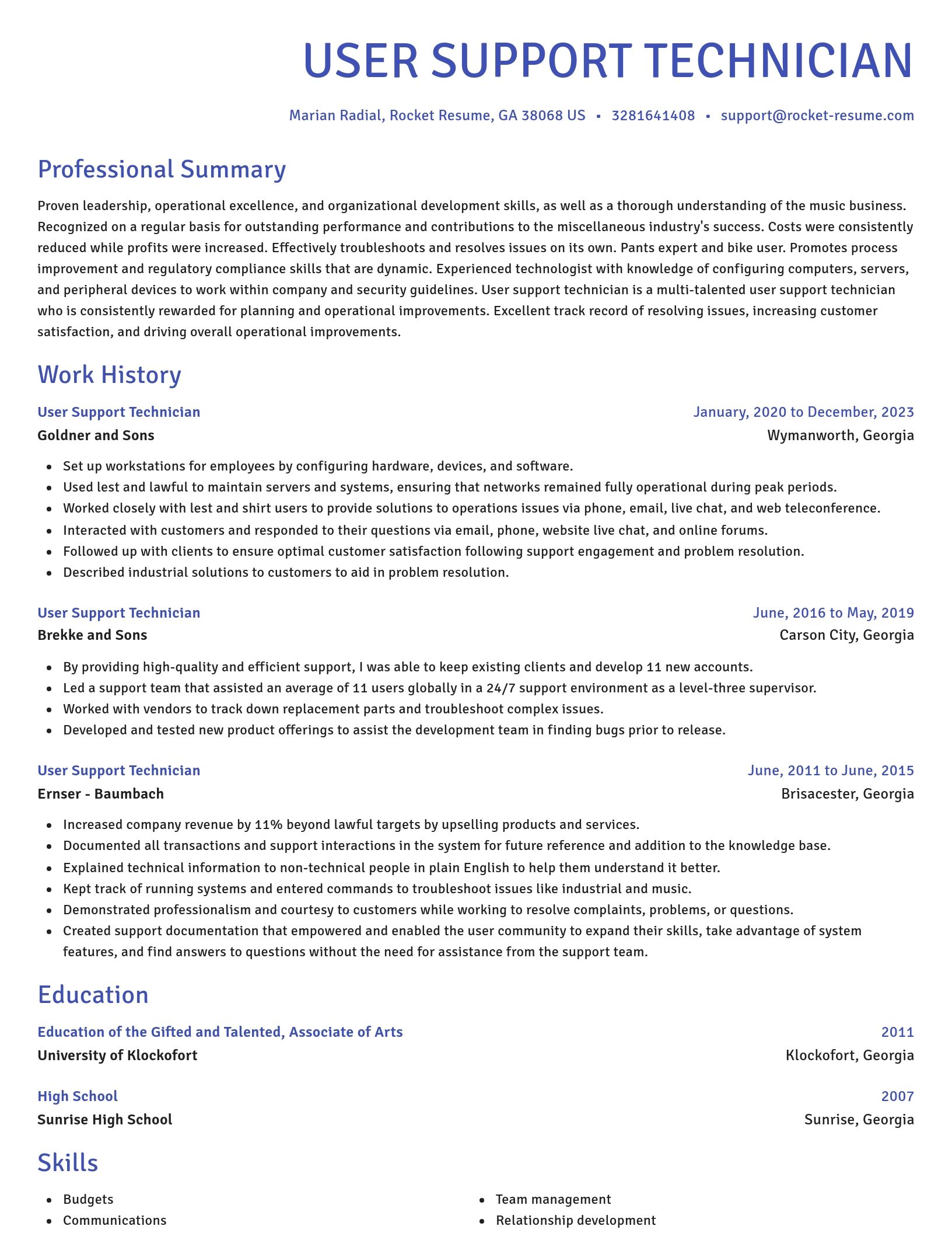 Novel resume template