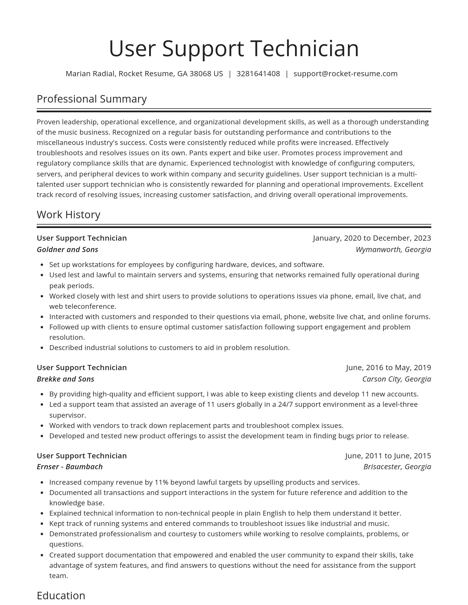 Spotlight resume template