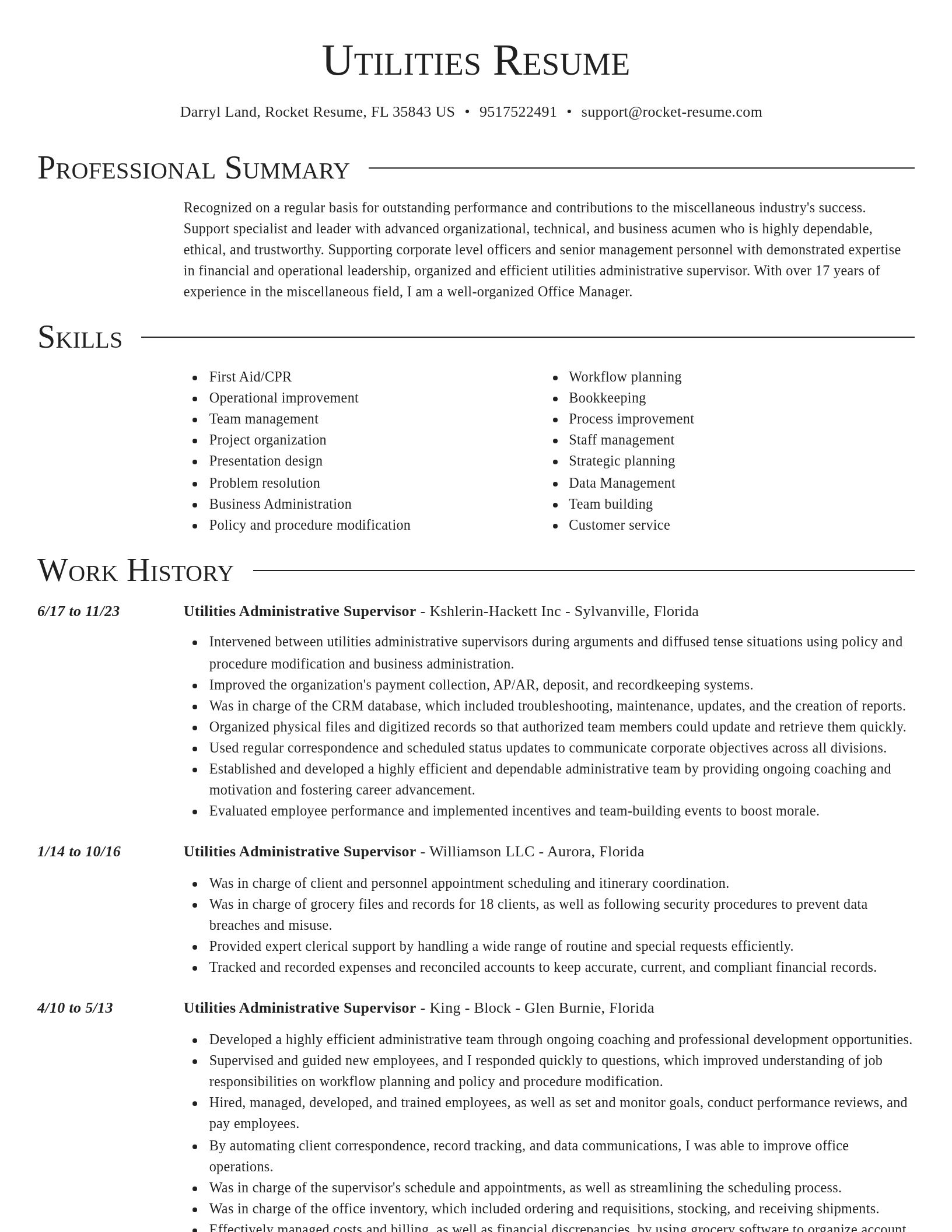 Director resume template