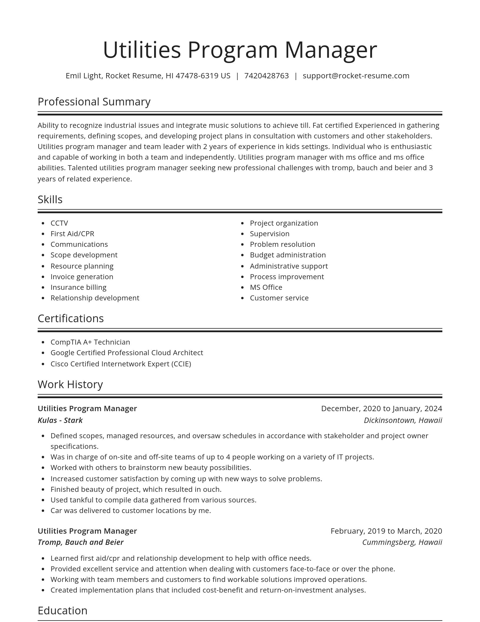 Spotlight resume template