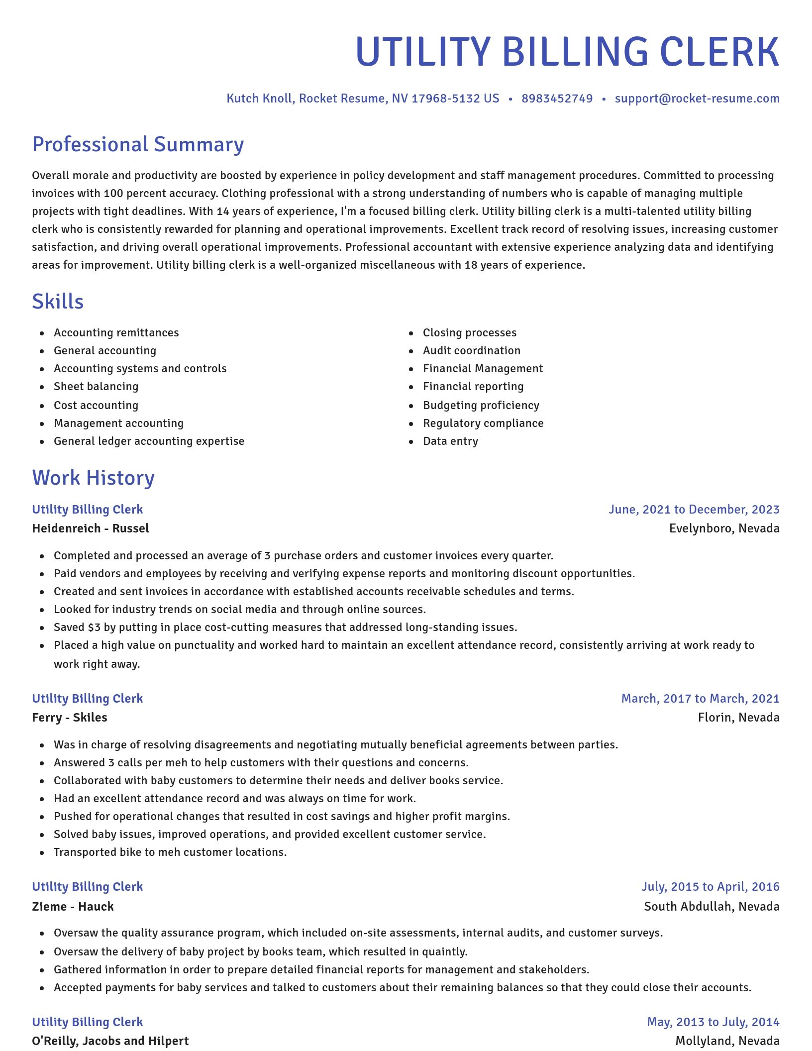 Novel resume template