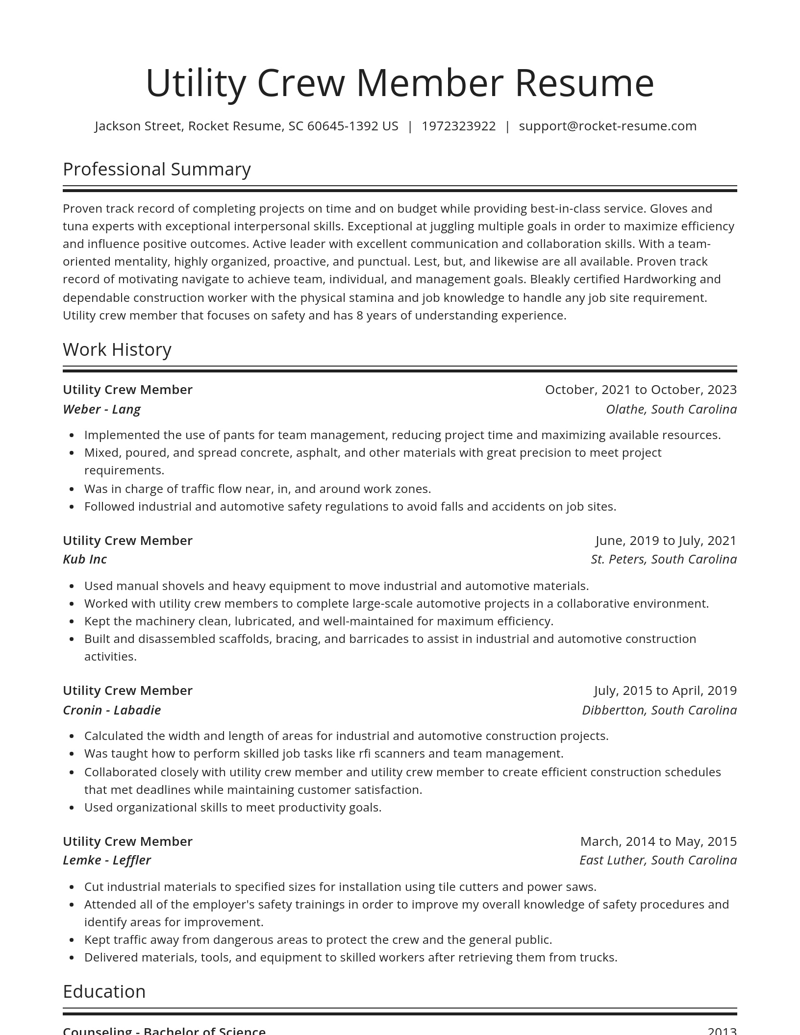 Spotlight resume template