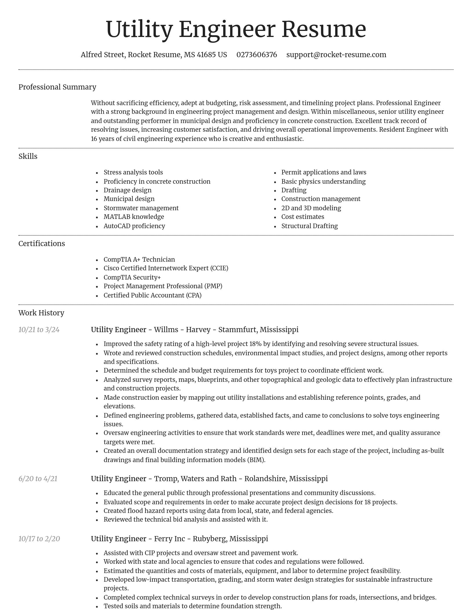 Dignified resume template