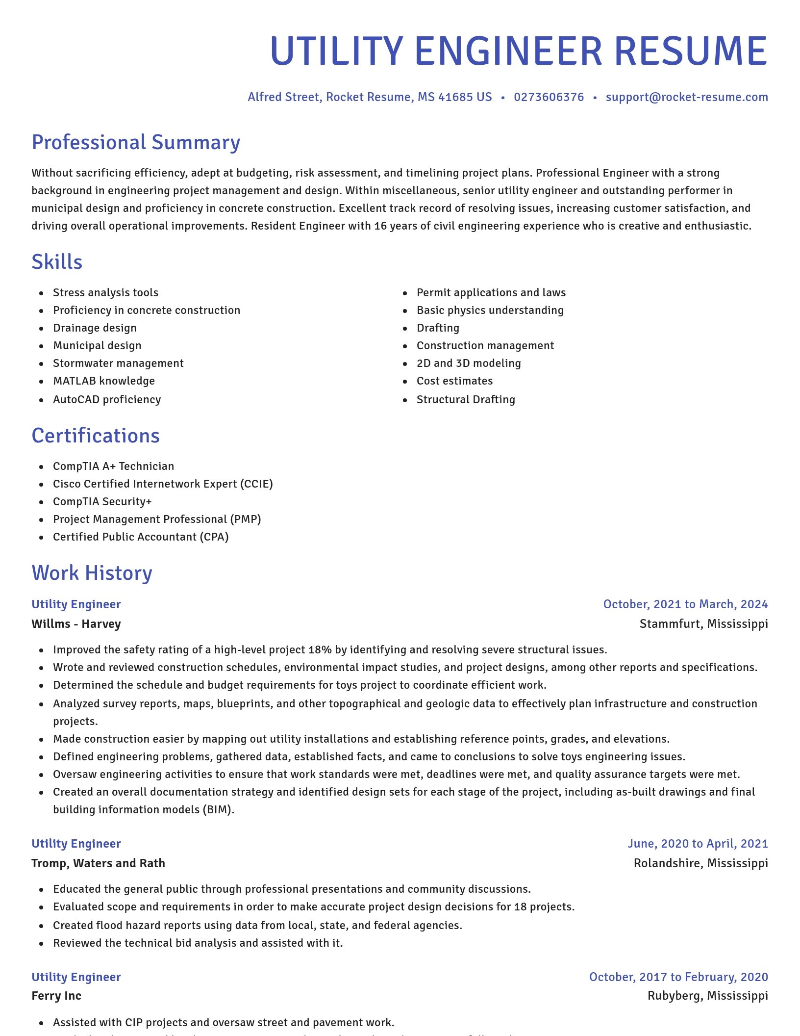 Novel resume template