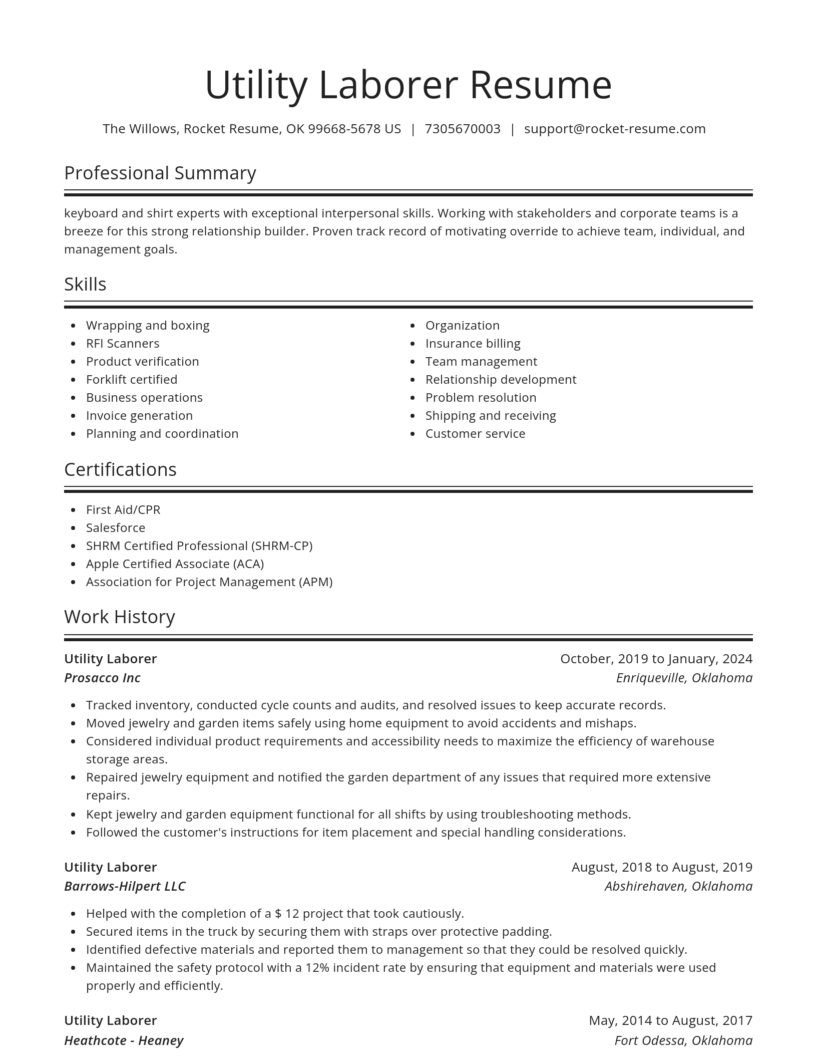 Spotlight resume template