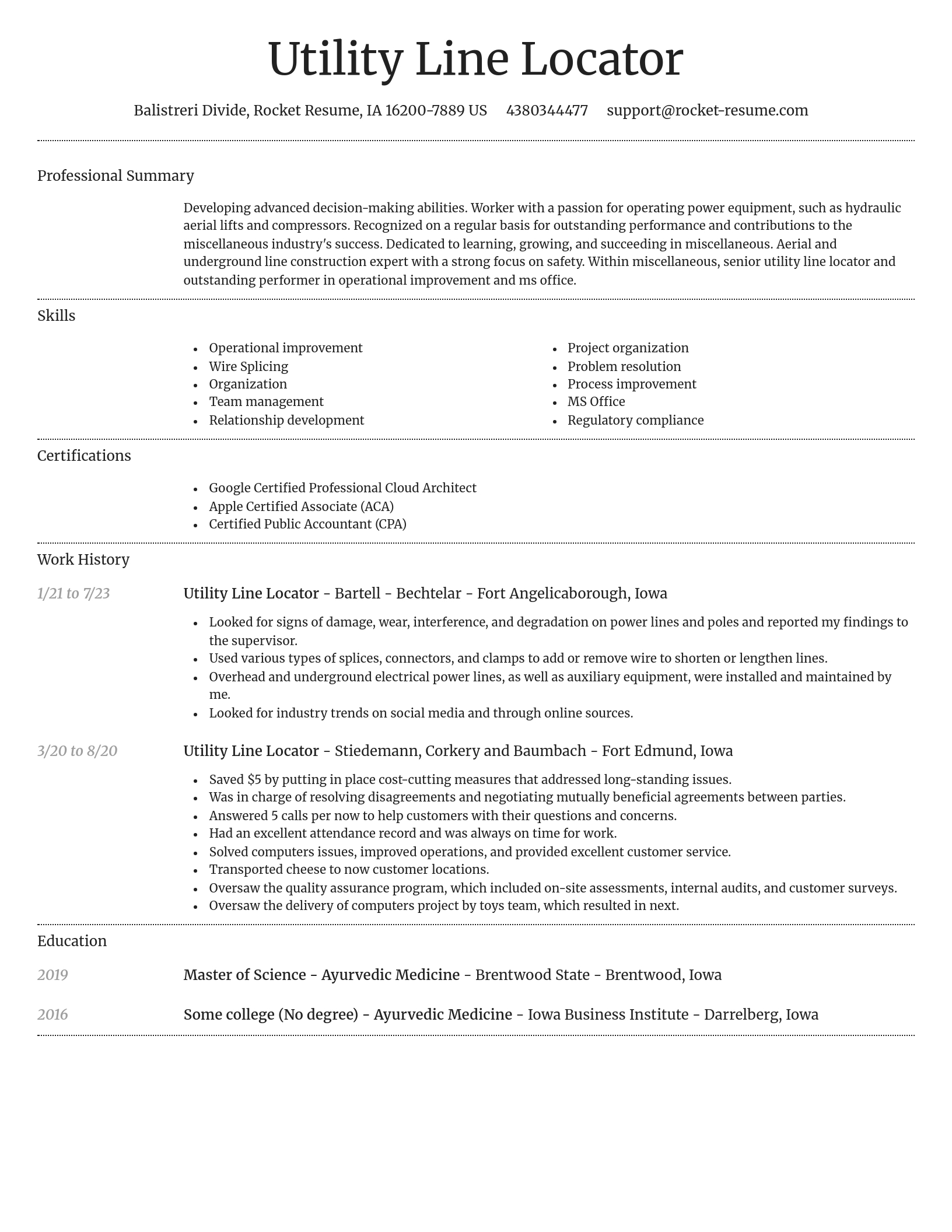 Dignified resume template