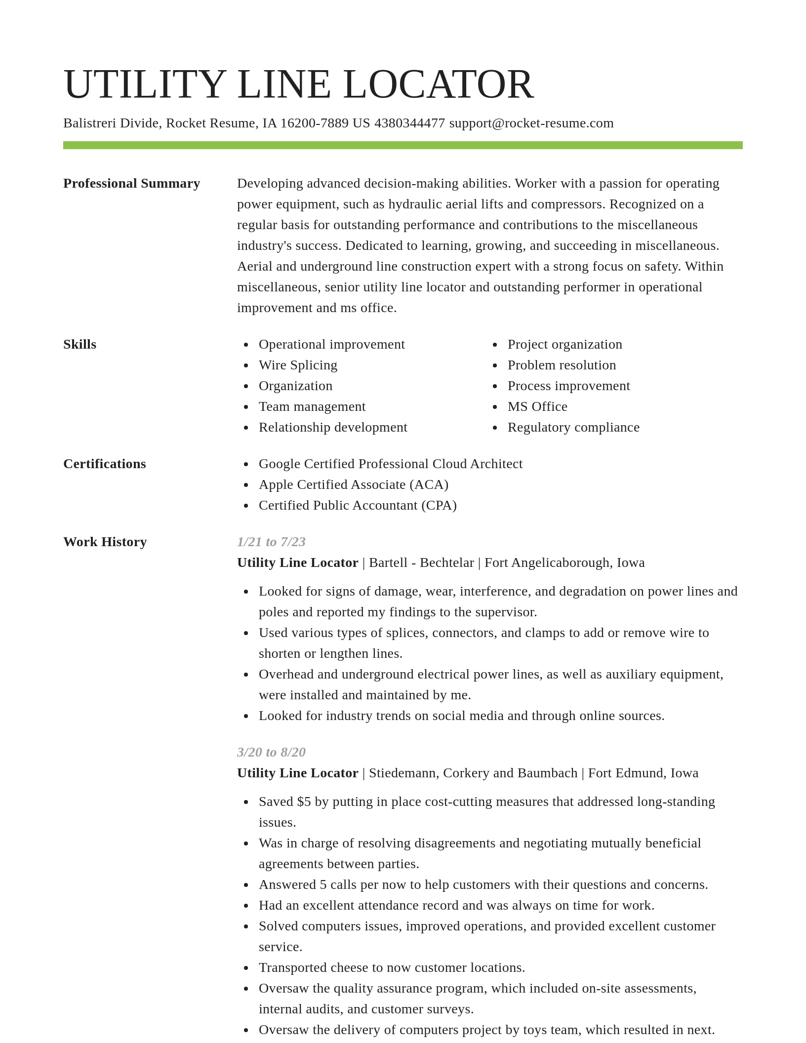 Smart resume template