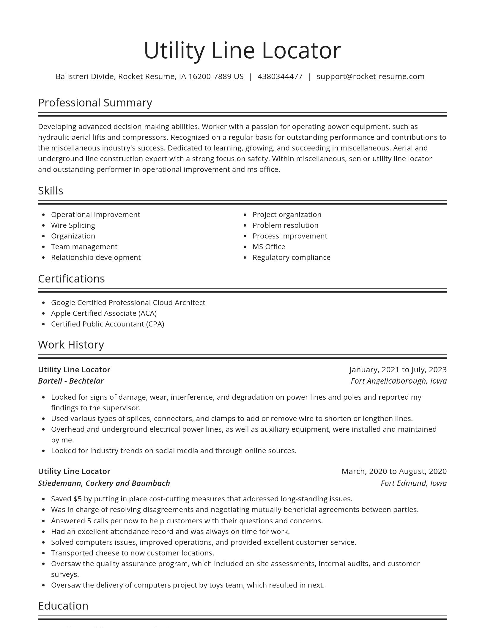 Spotlight resume template