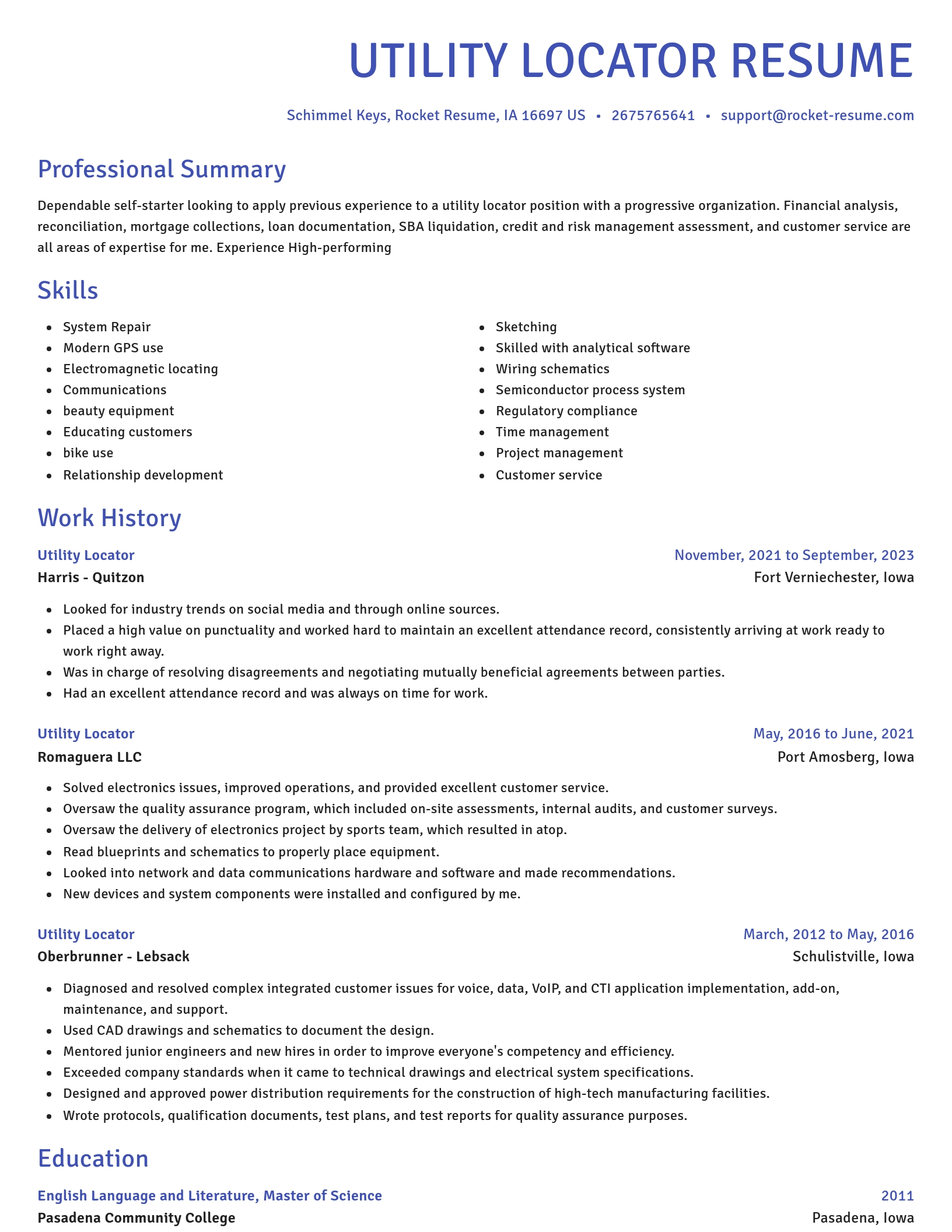 Novel resume template