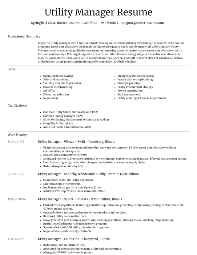 Dignified resume template