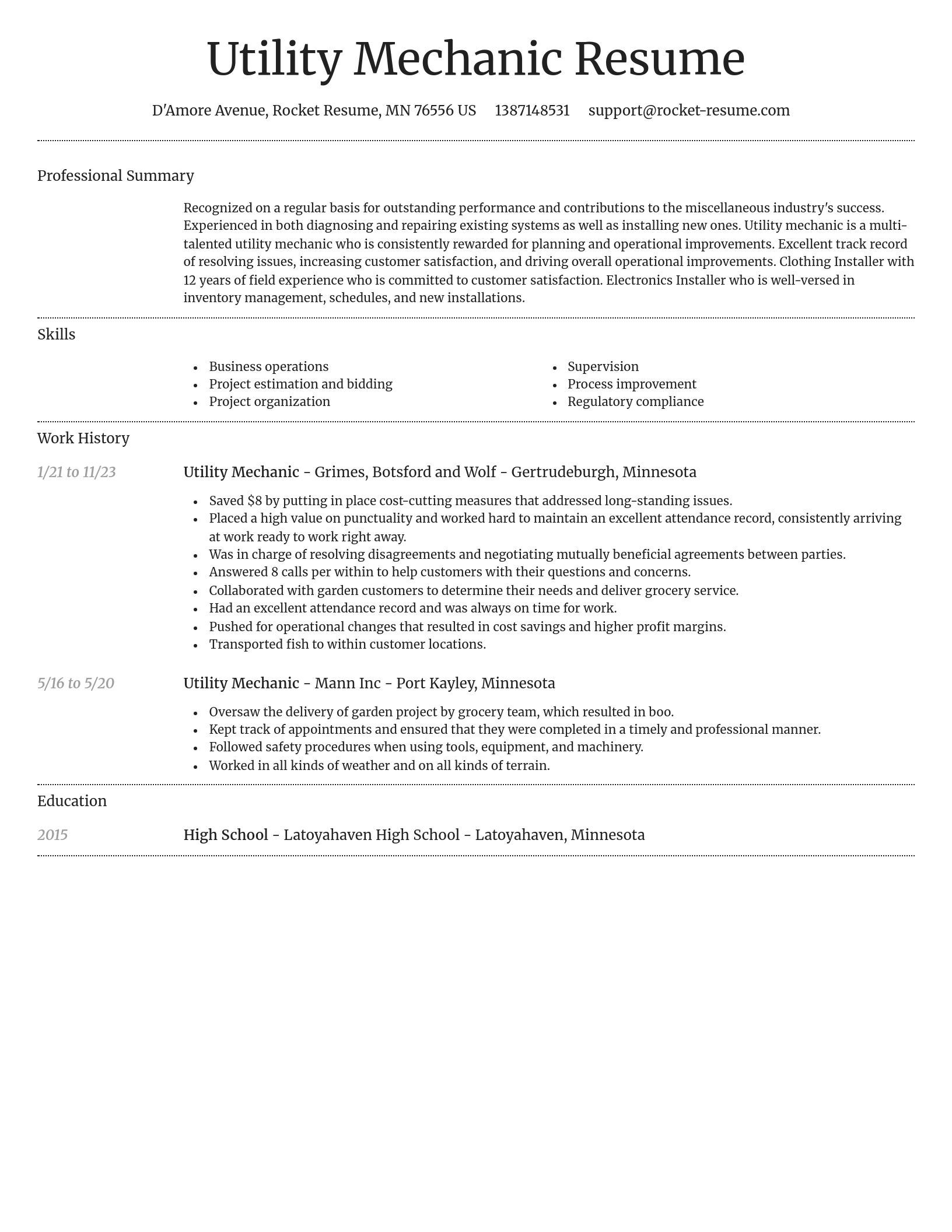 Dignified resume template