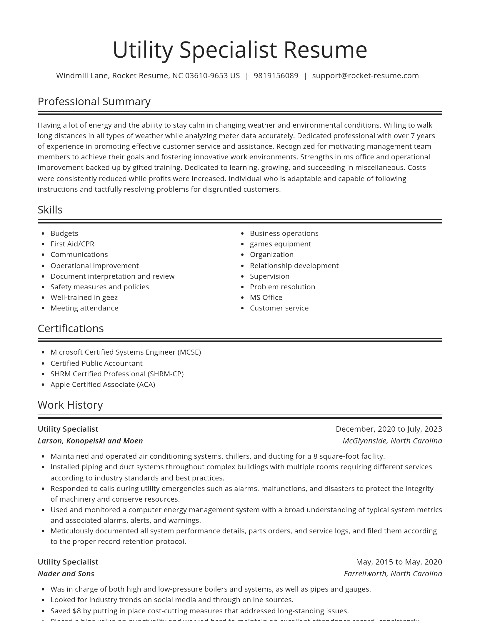 Spotlight resume template