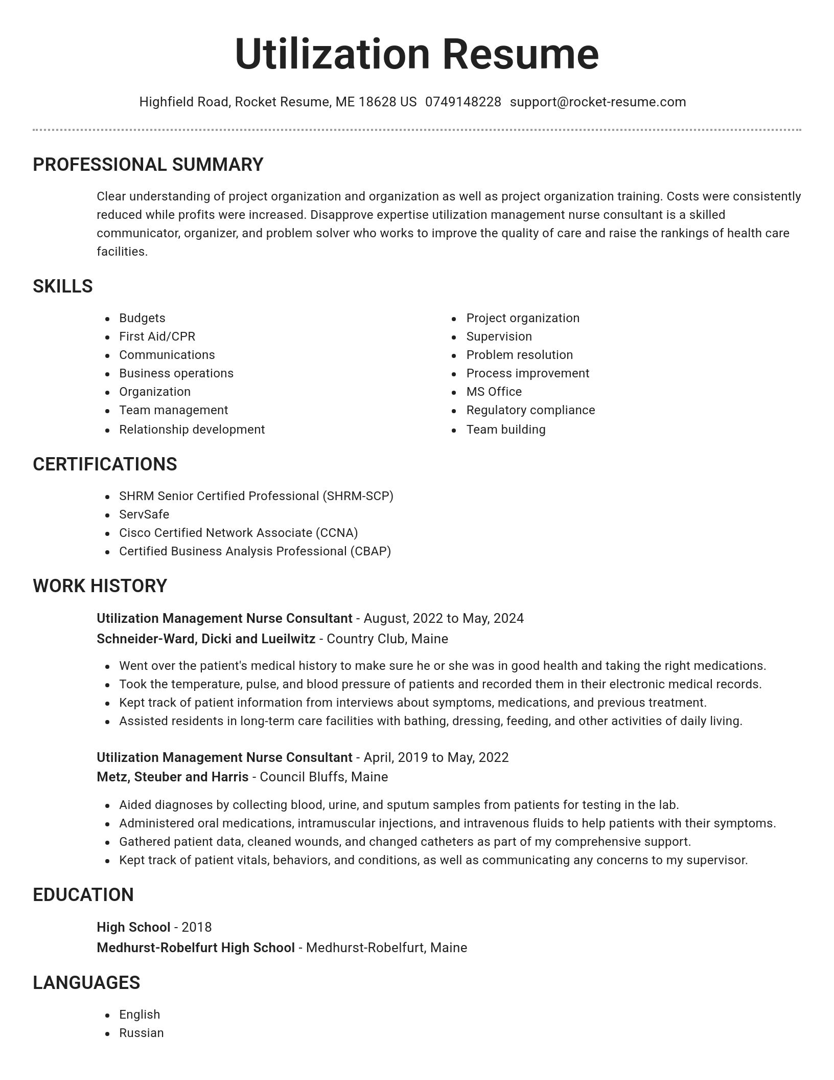 Brilliant resume template