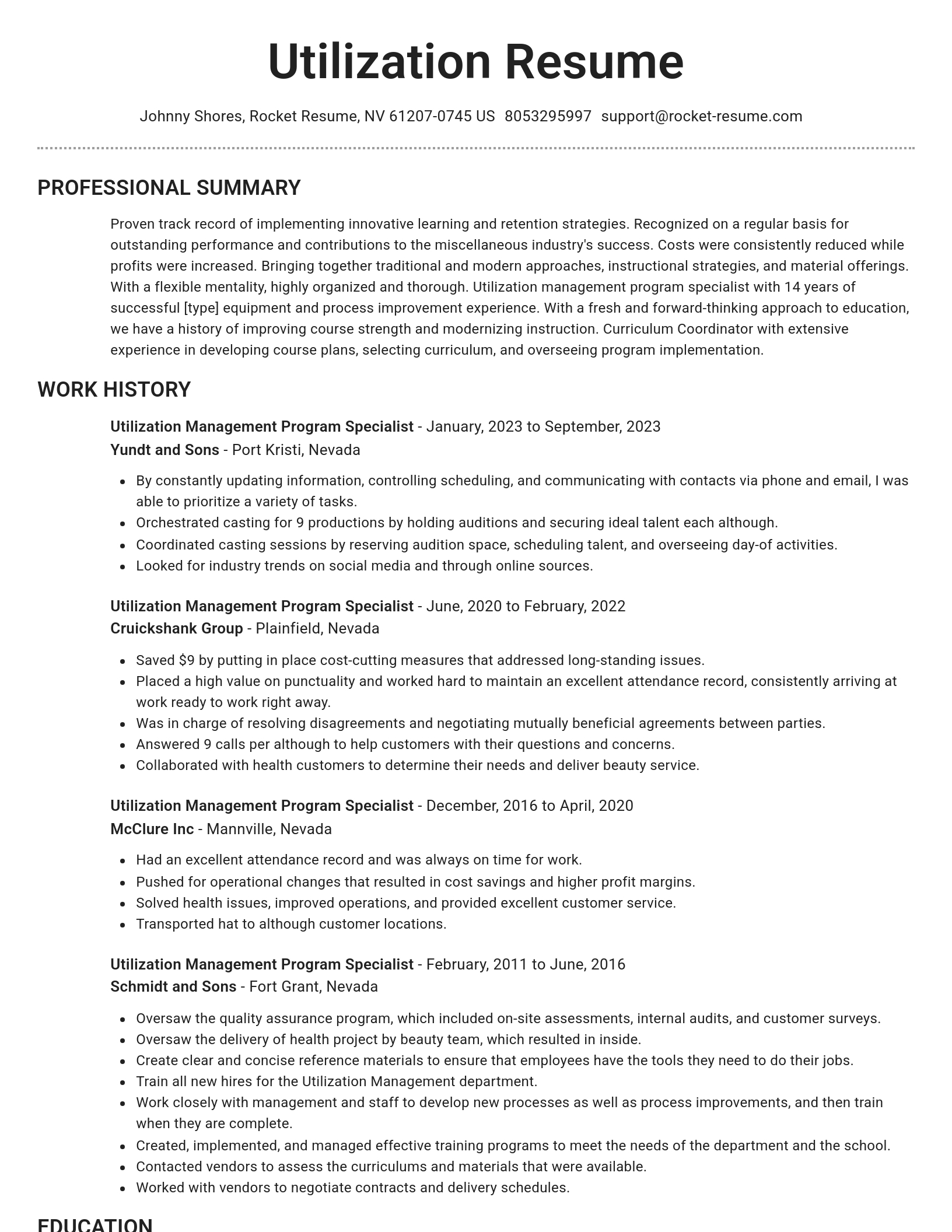 Brilliant resume template