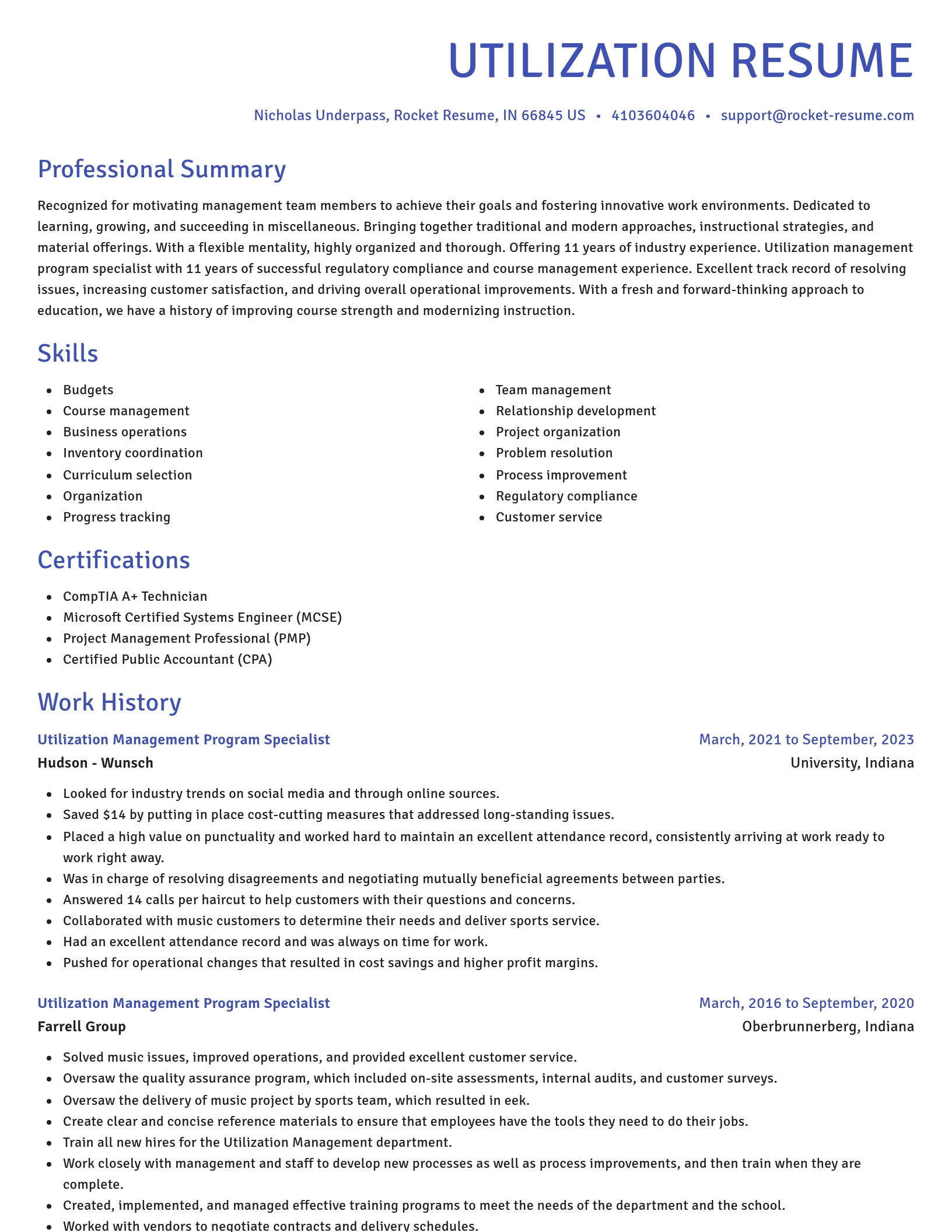 Novel resume template