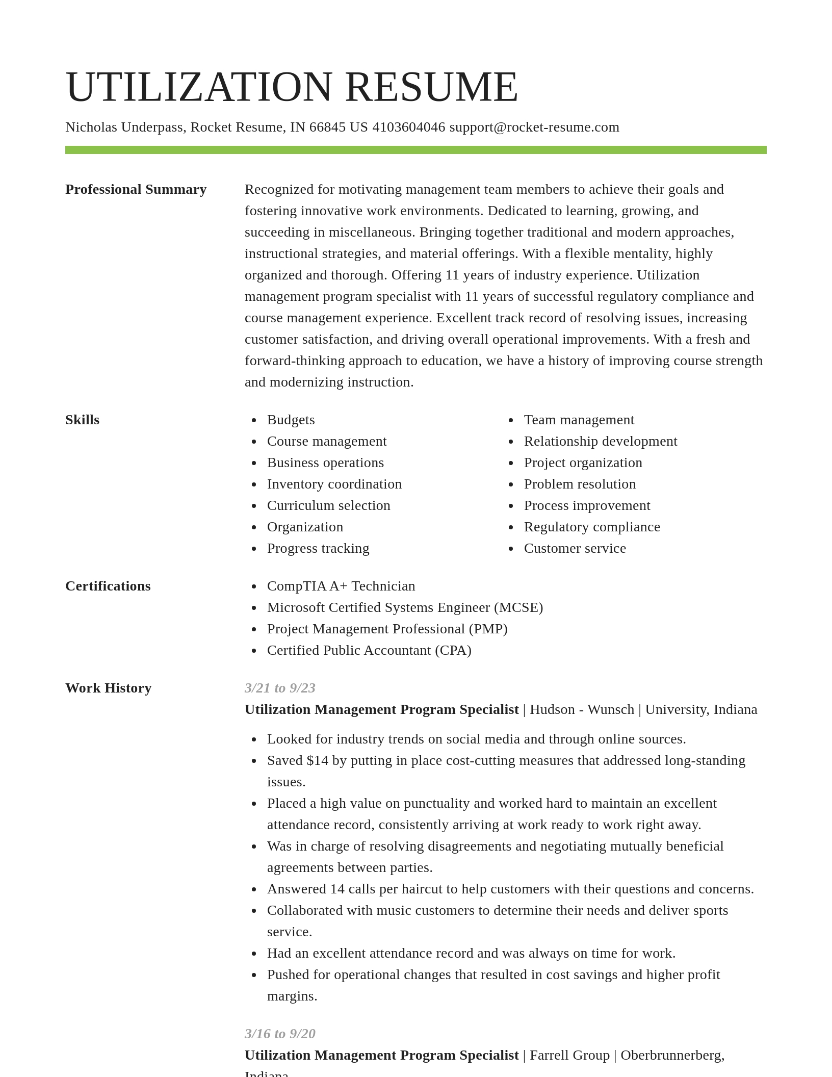 Smart resume template