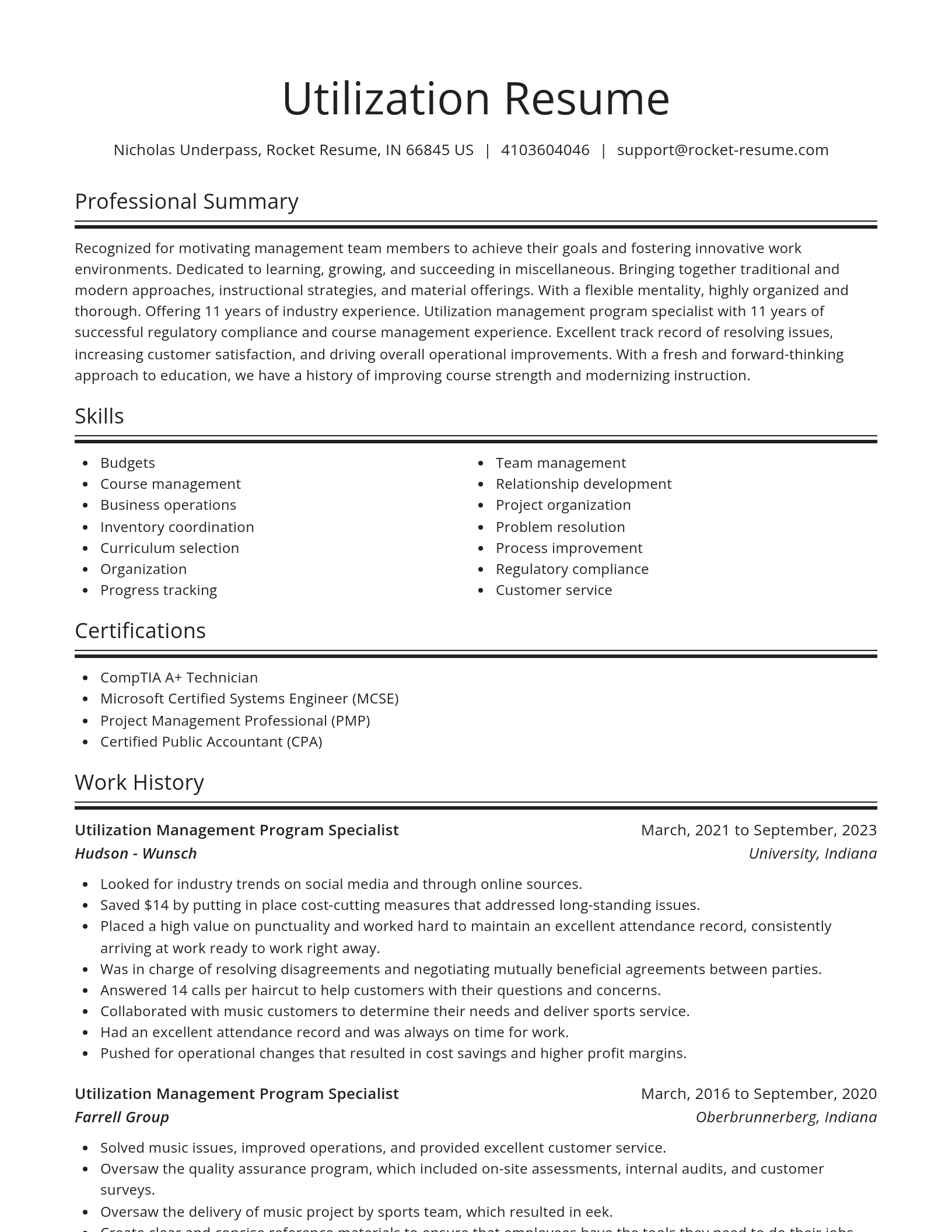 Spotlight resume template