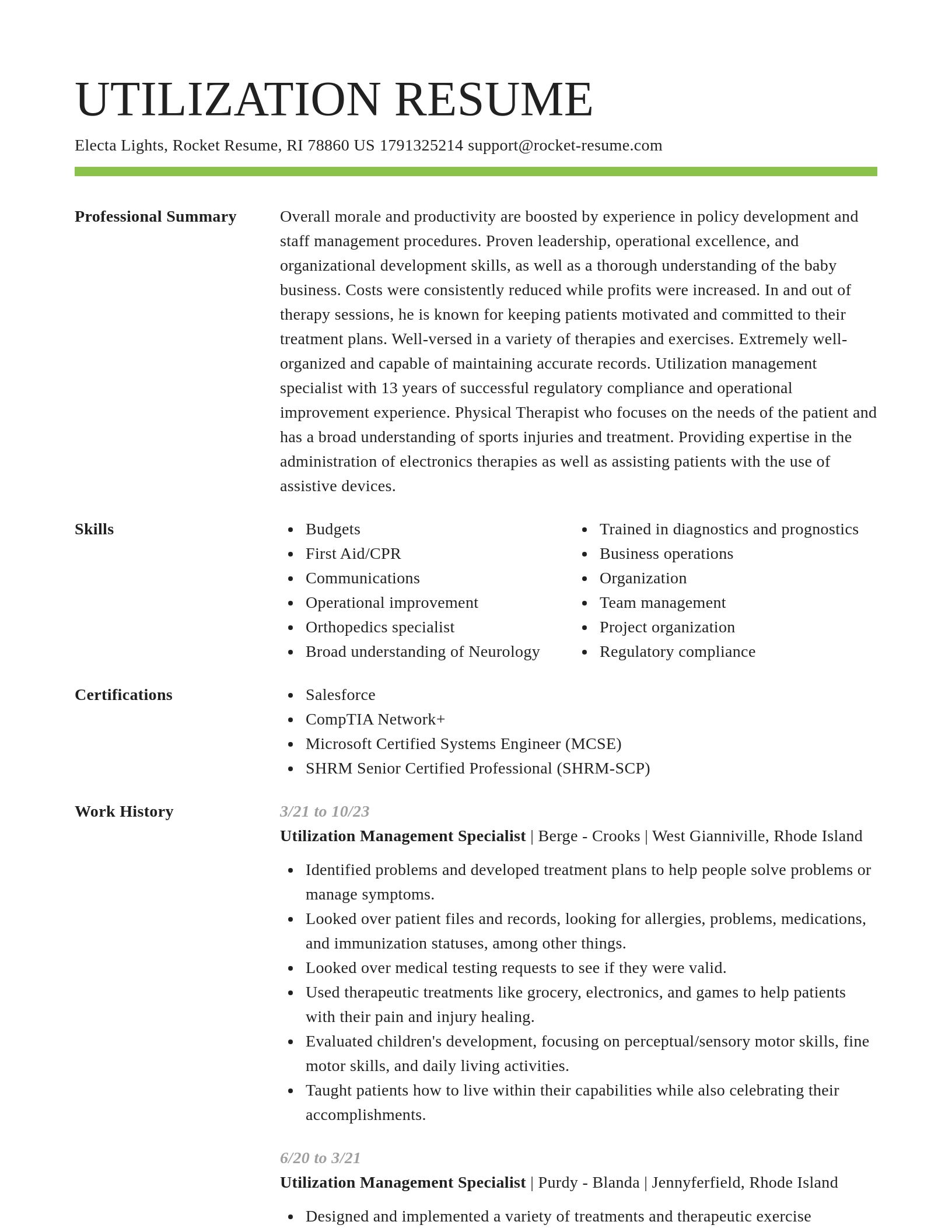 Smart resume template