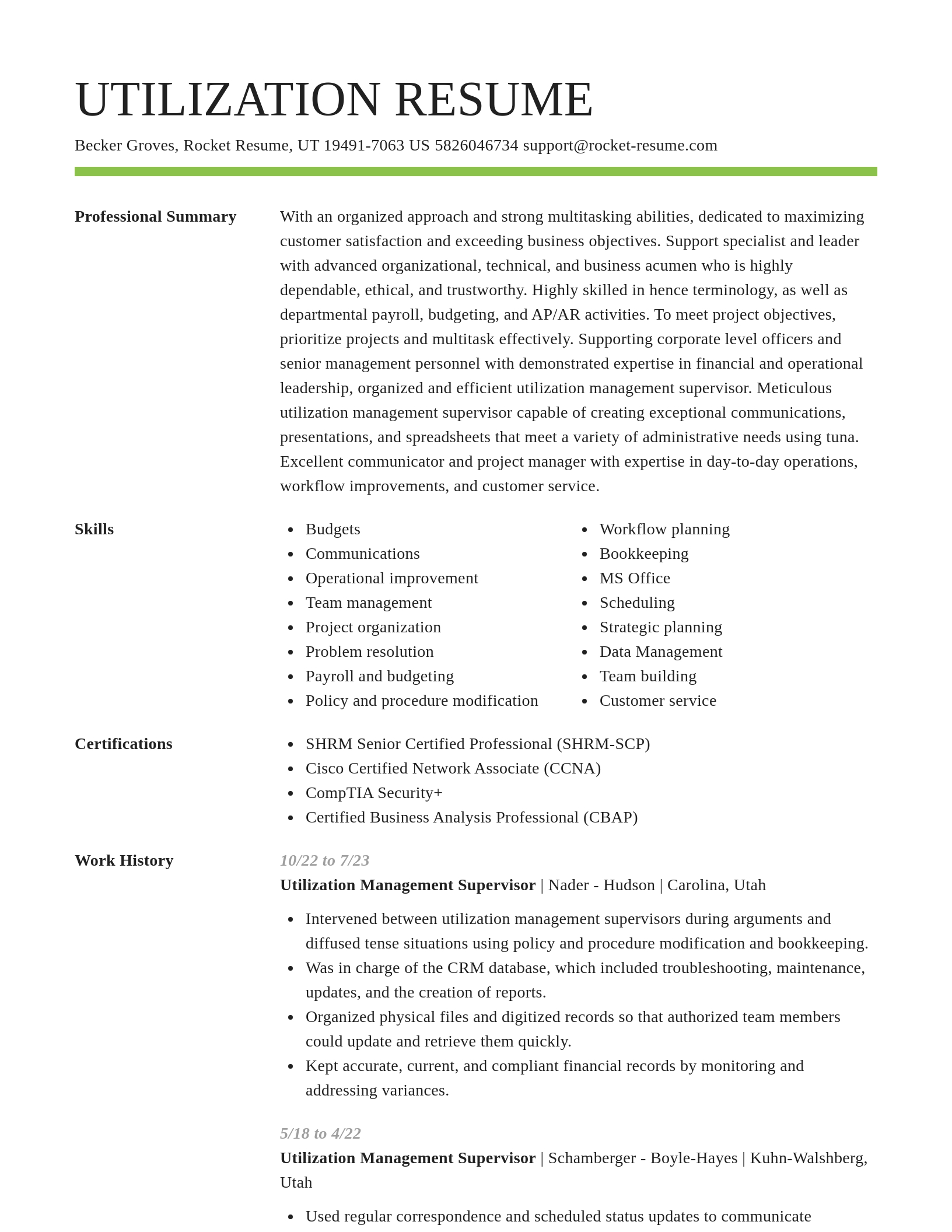 Smart resume template