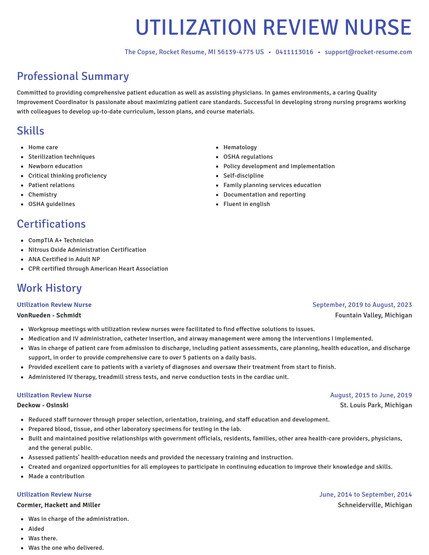 Novel resume template