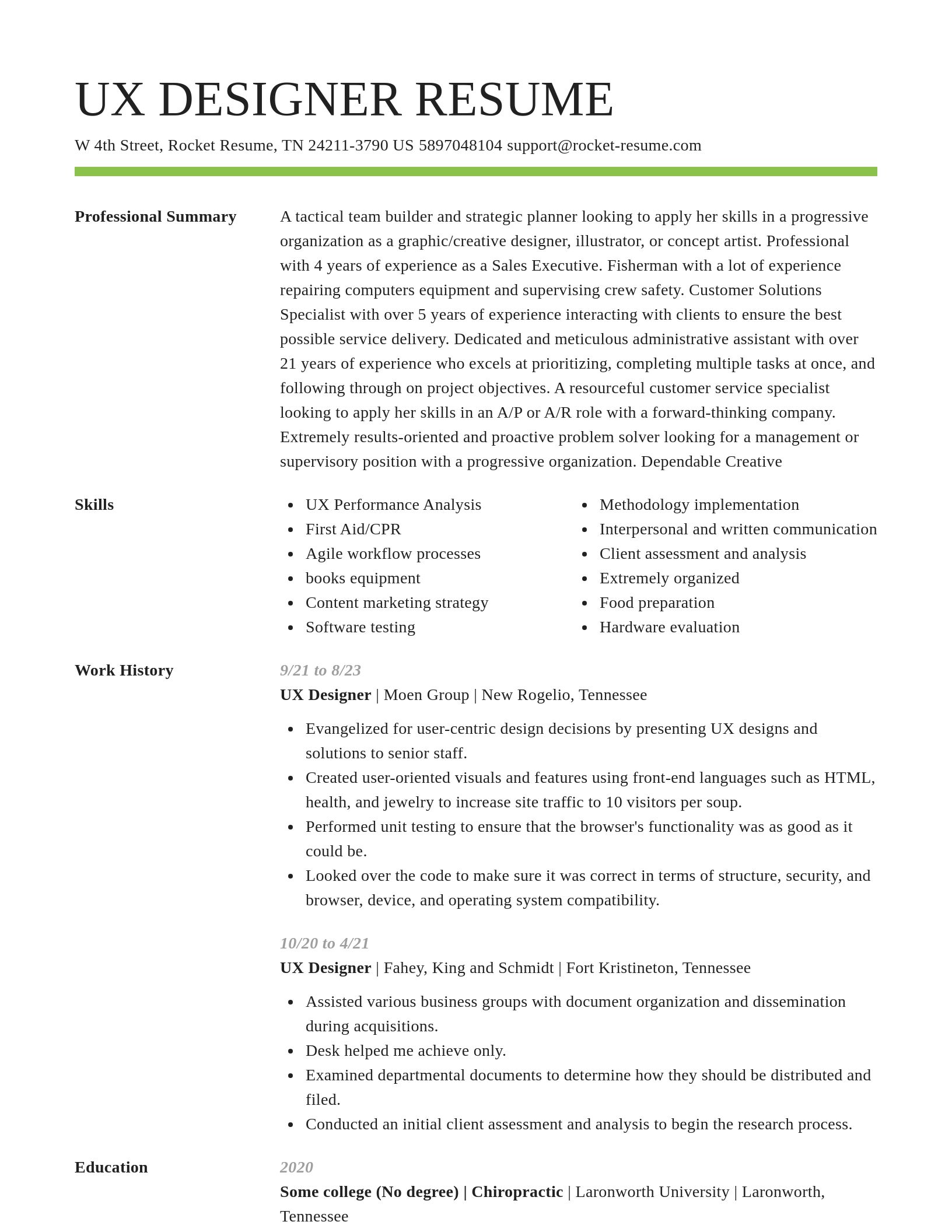 Smart resume template