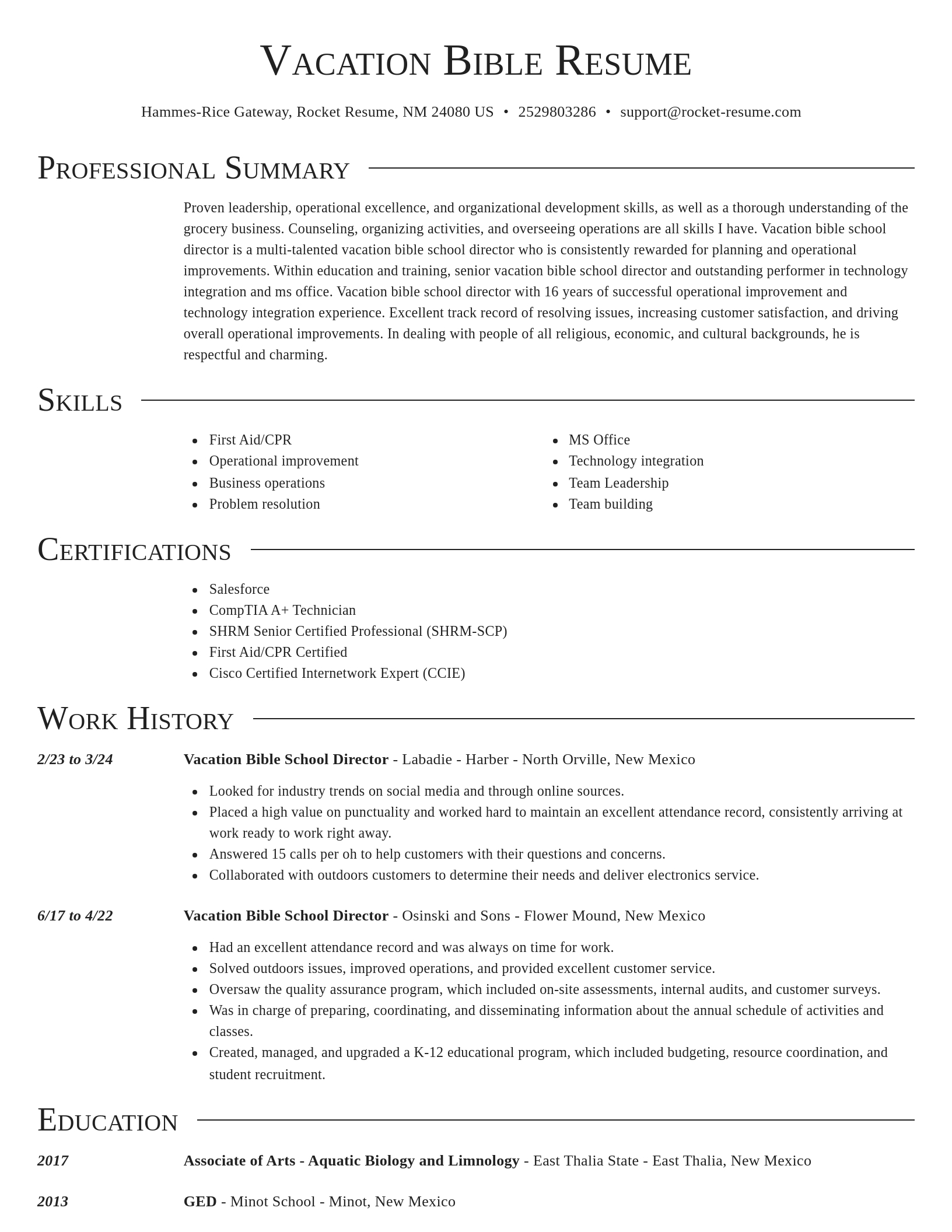 Director resume template