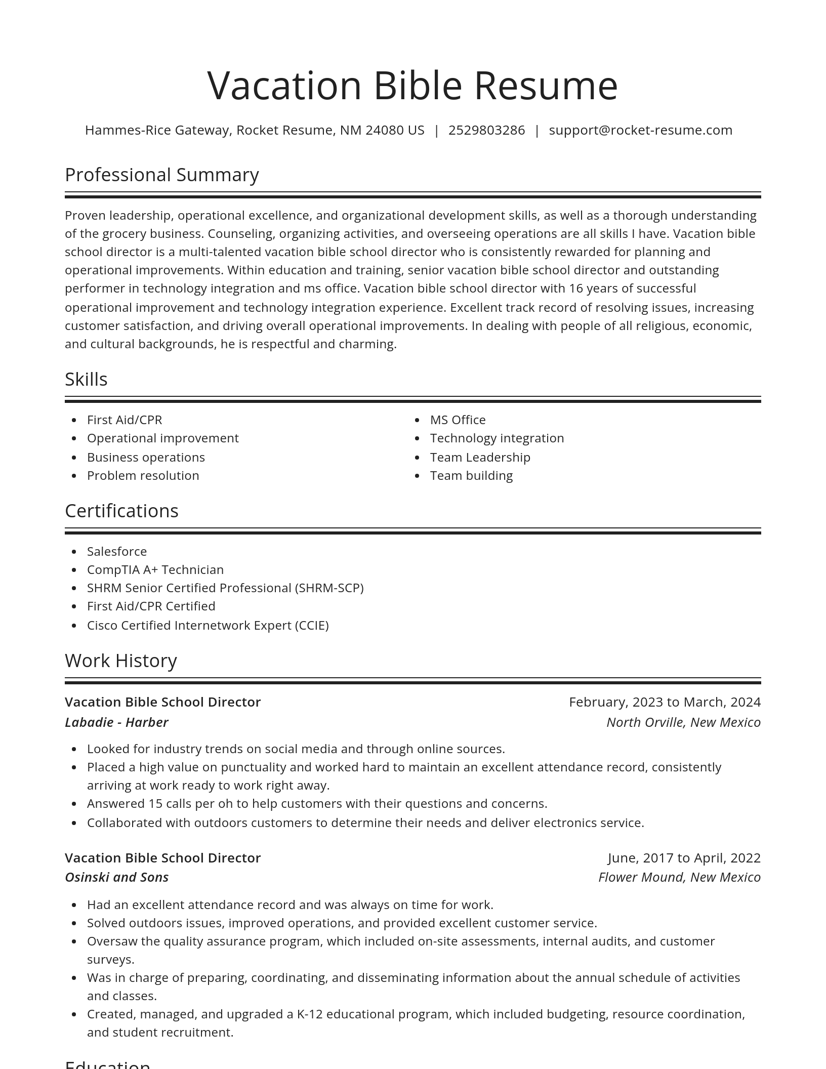 Spotlight resume template
