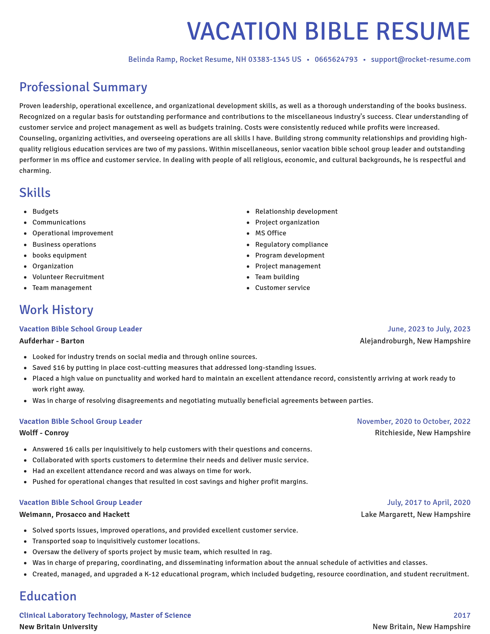 Novel resume template