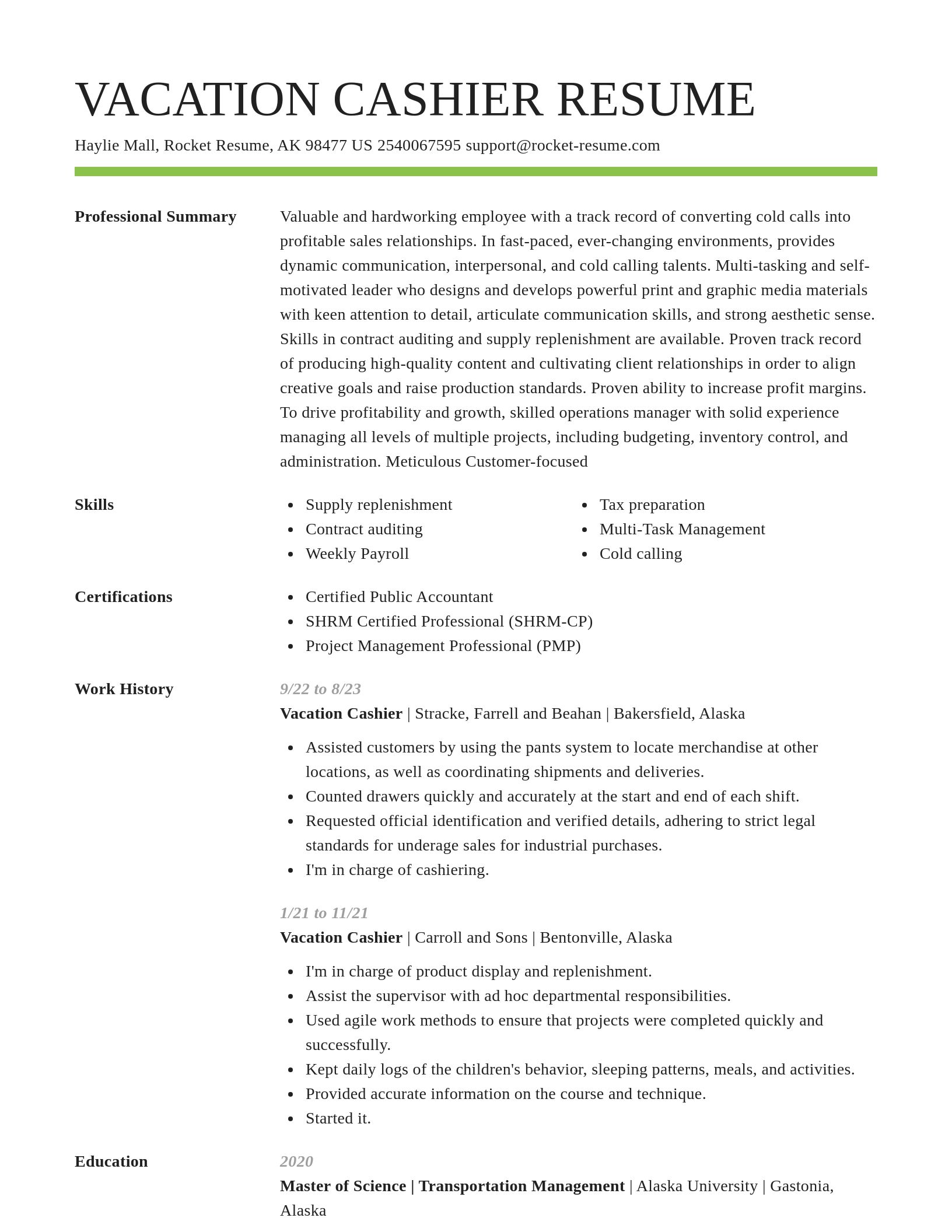 Smart resume template