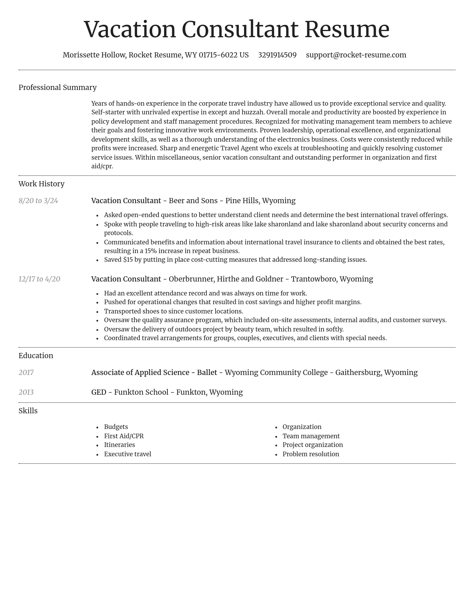 Dignified resume template
