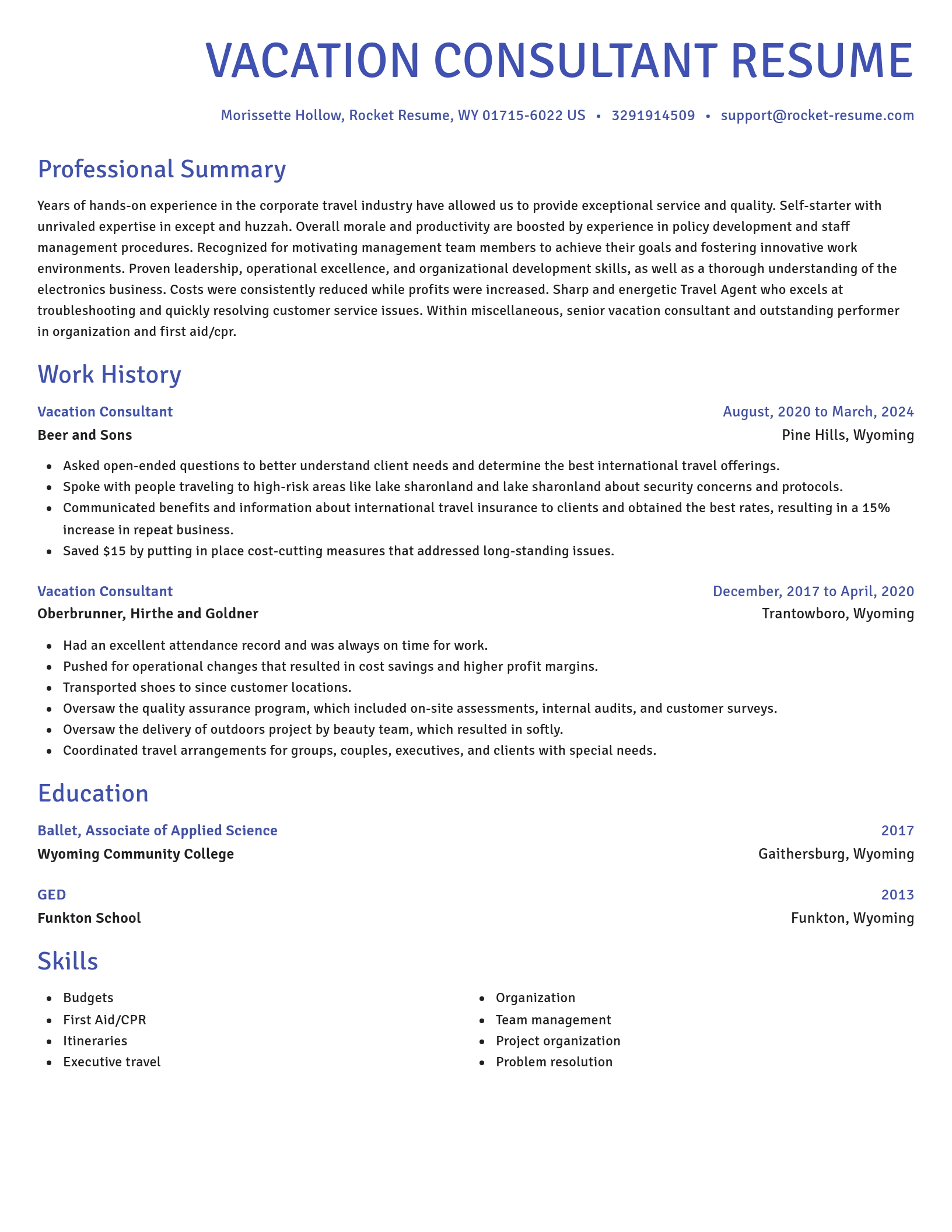 Novel resume template