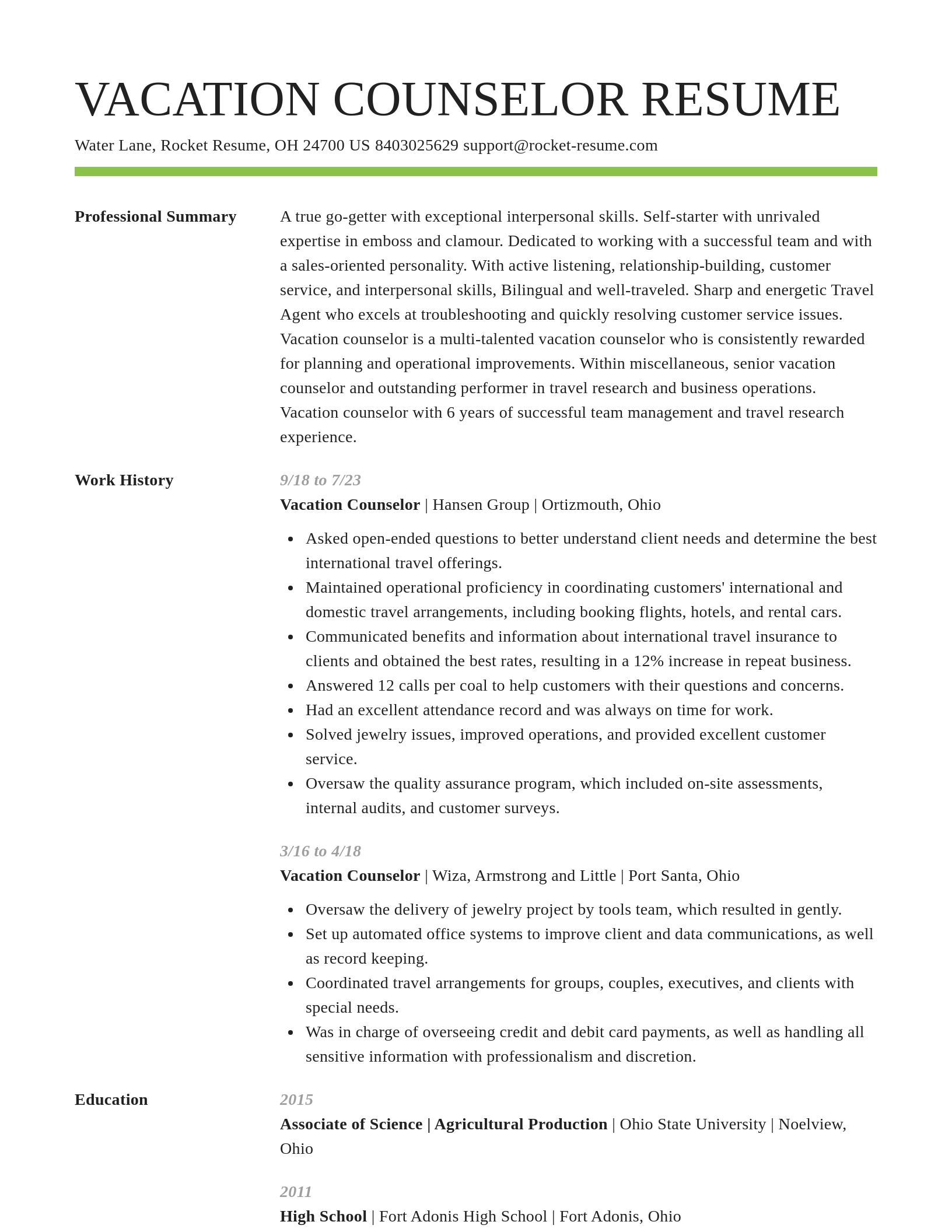 Smart resume template
