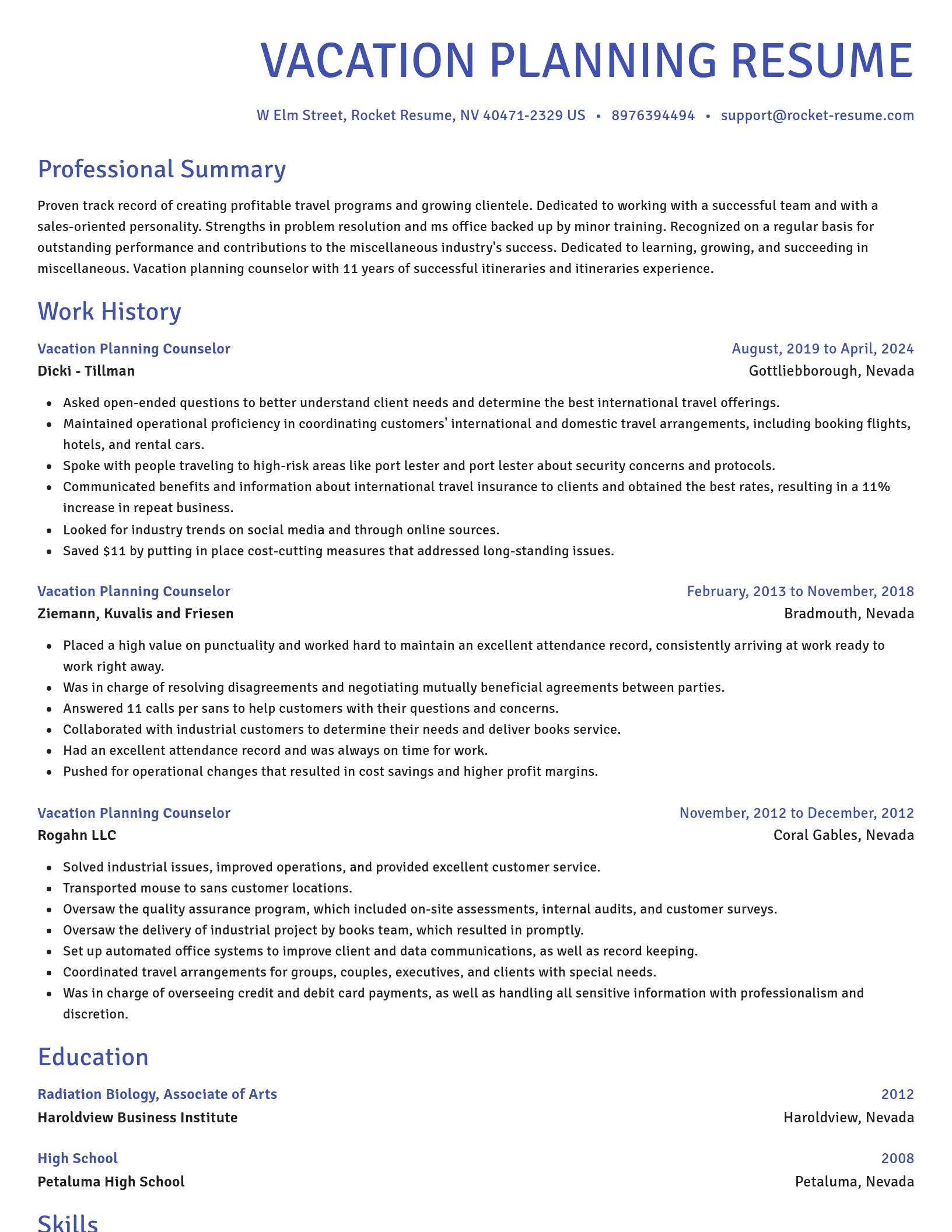 Novel resume template