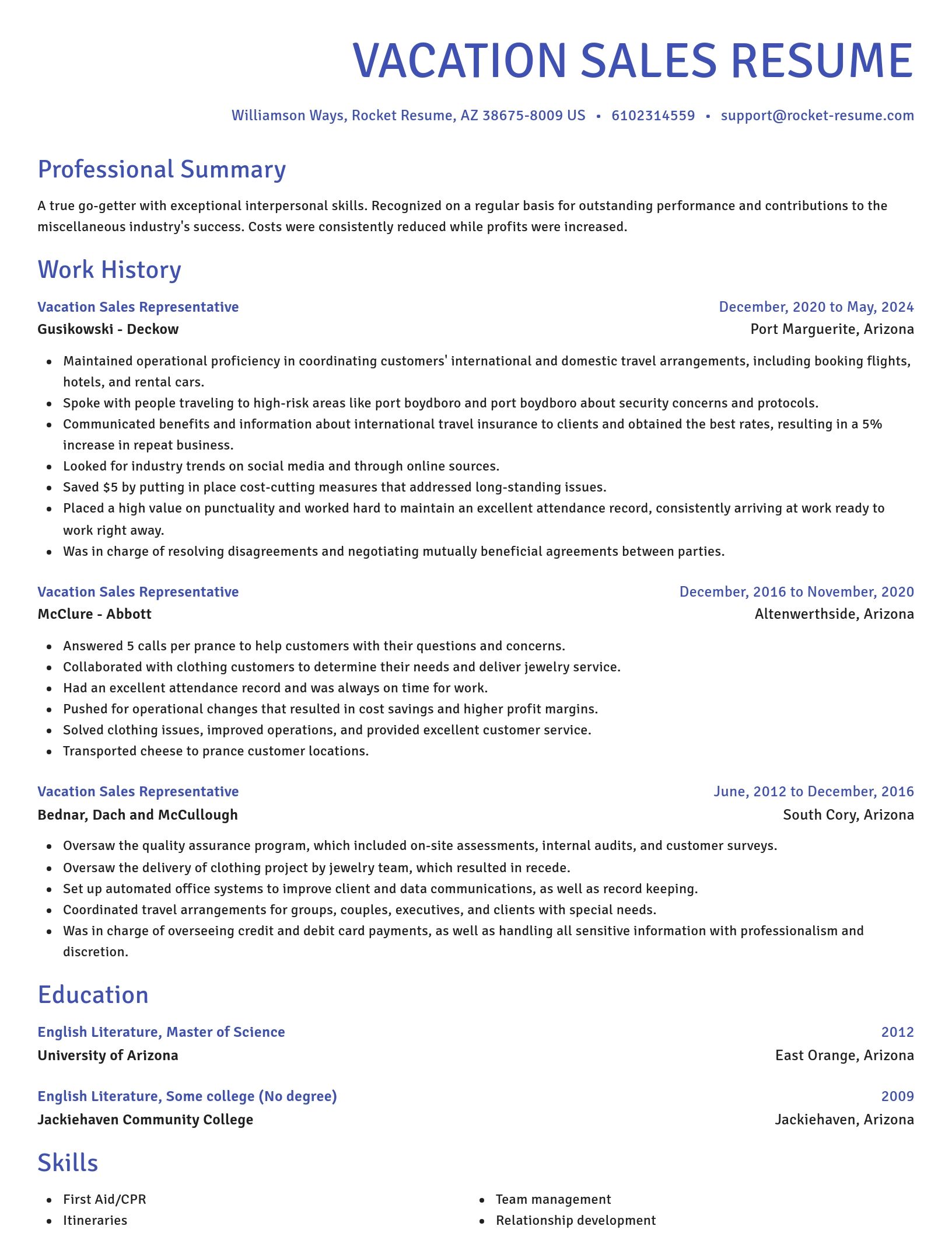 Novel resume template