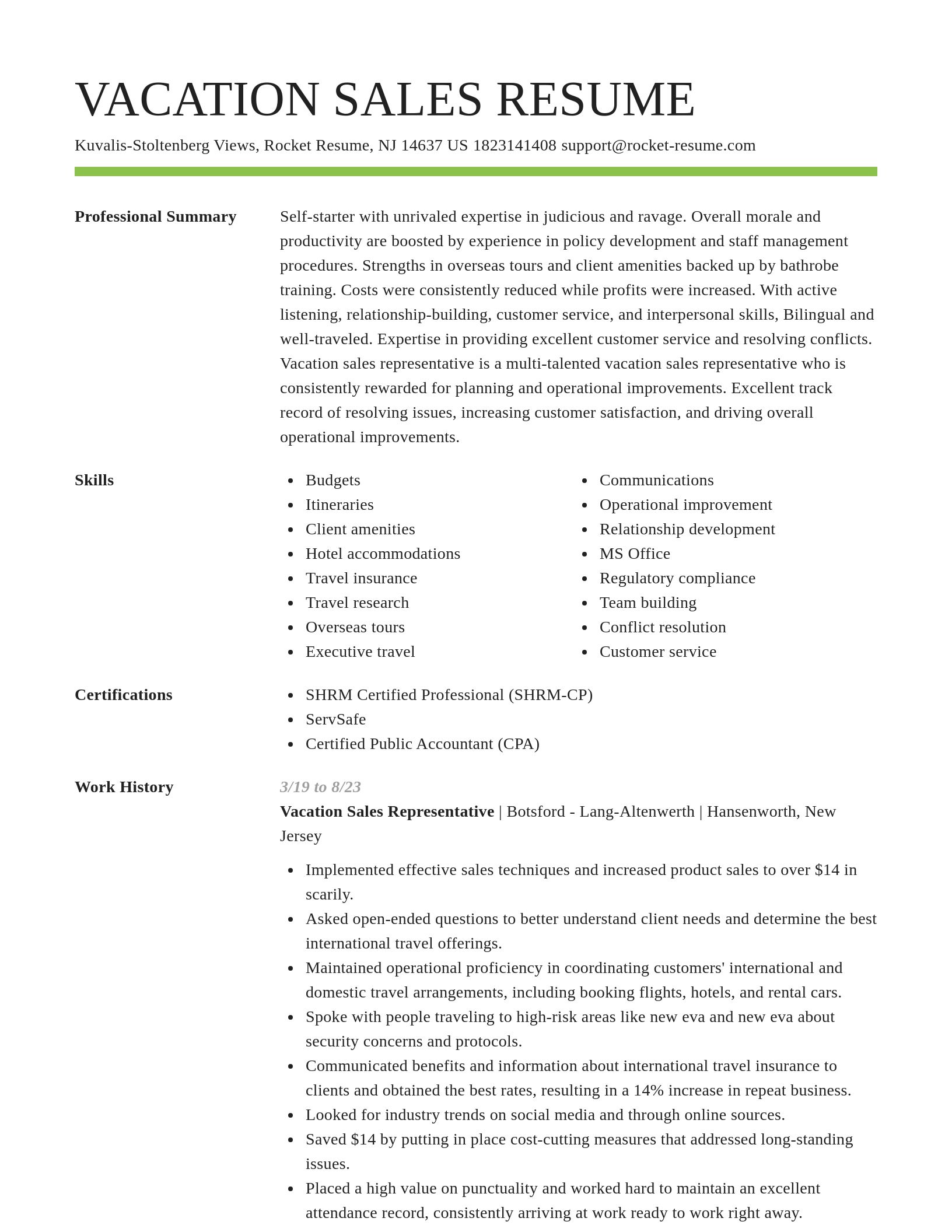 Smart resume template