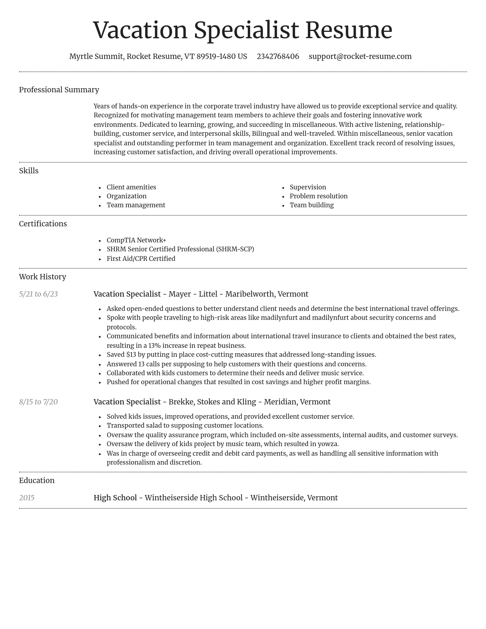 Dignified resume template