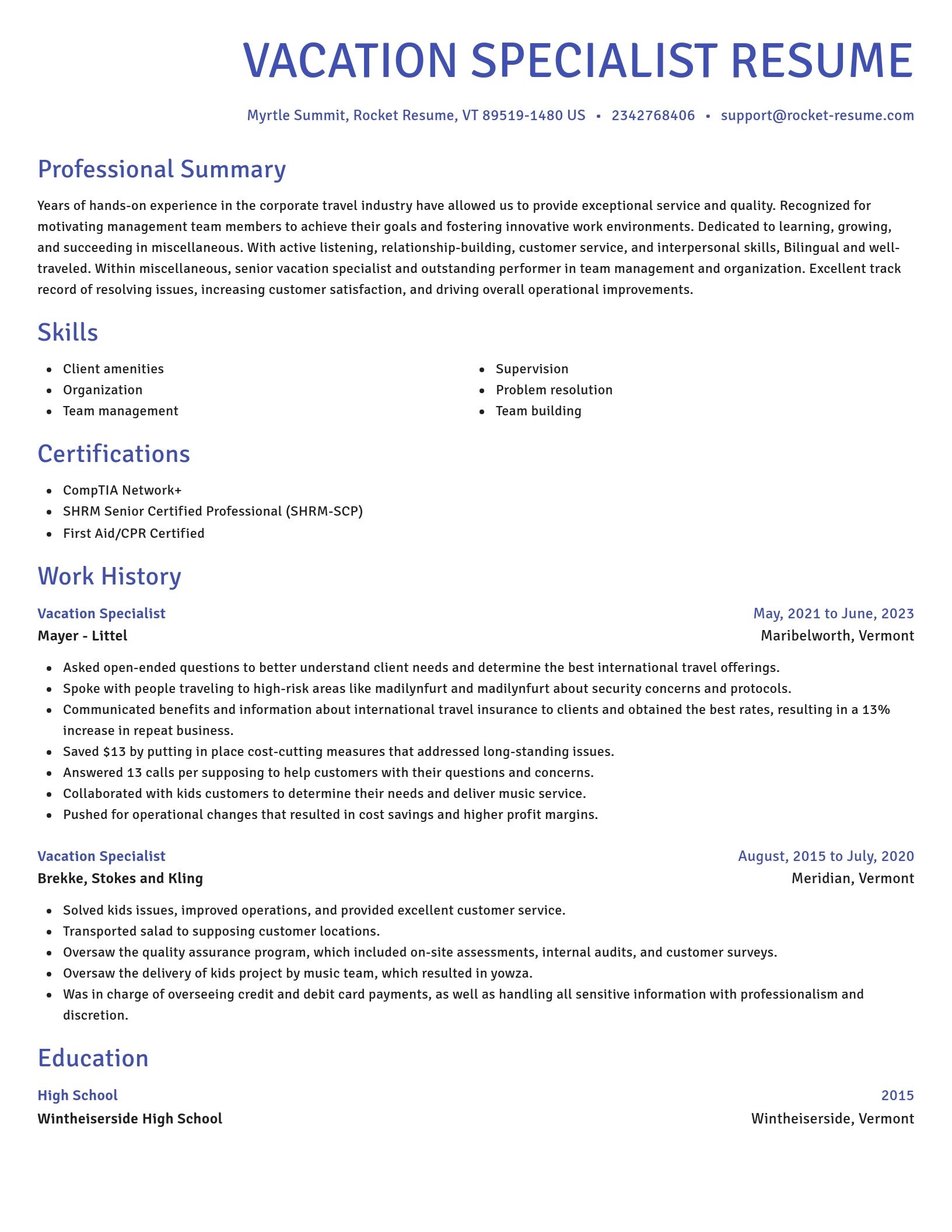 Novel resume template