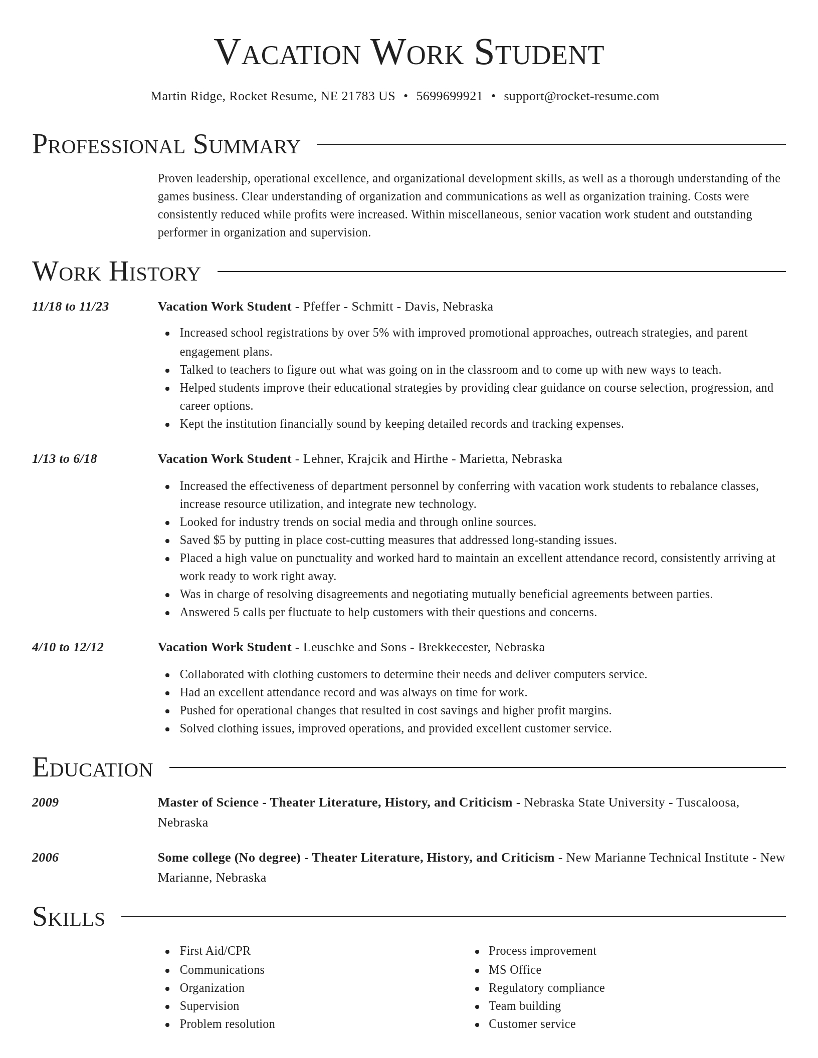 Director resume template